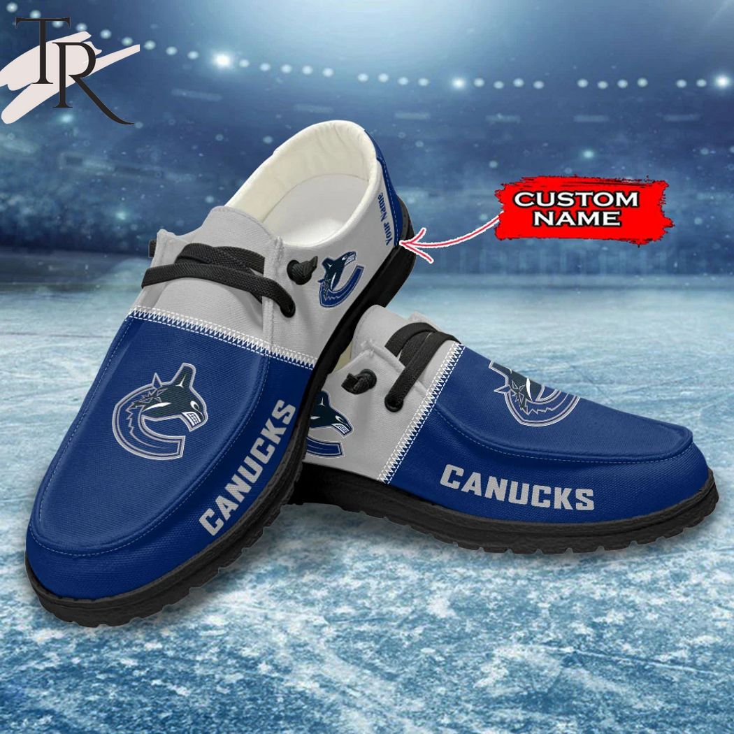 JWFancy Vancouver Canucks Hey Dude Shoes Wally Men's Lace Up Loafers Comfortable For Men And Women