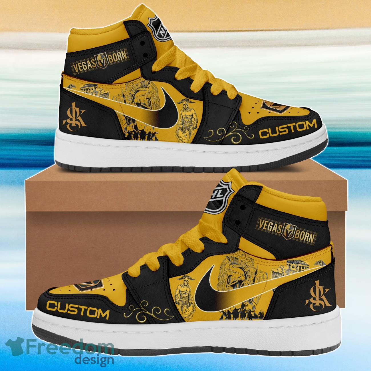 JWFancy Vegas Golden Knight AJ1 High Sneakers Shoes For Men And Women