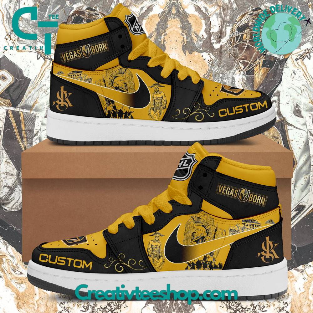 JWFancy Vegas Golden Knights AJ1 High Sneakers Shoes For Men And Women