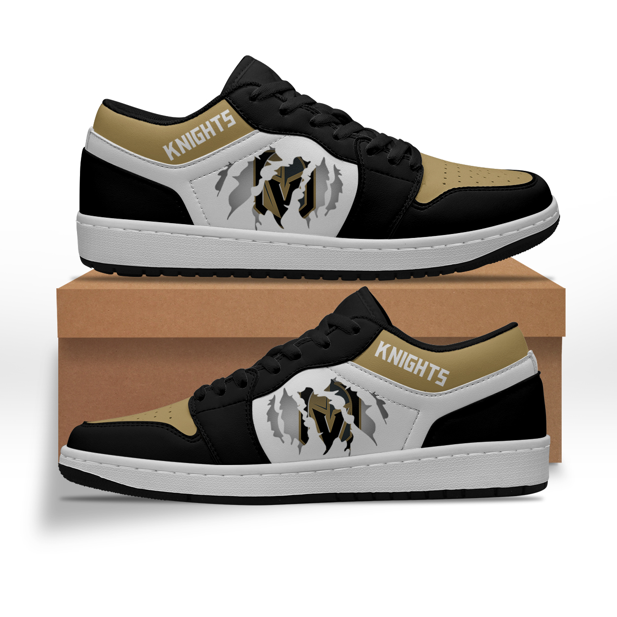 JWFancy Vegas Golden Knights AJ1 Low Sneakers Shoes For Men And Women