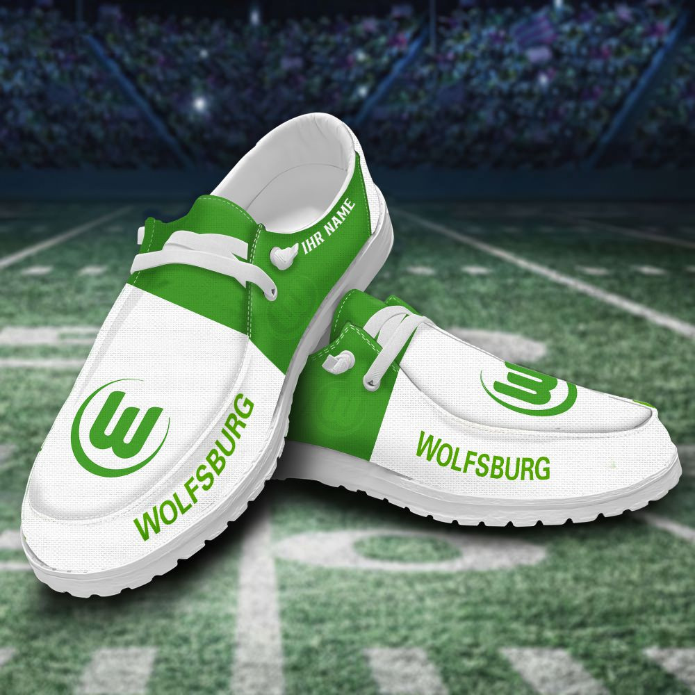 JWFancy VfL Wolfsburg Hey Dude Shoes Wally Men's Lace Up Loafers Comfortable For Men And Women