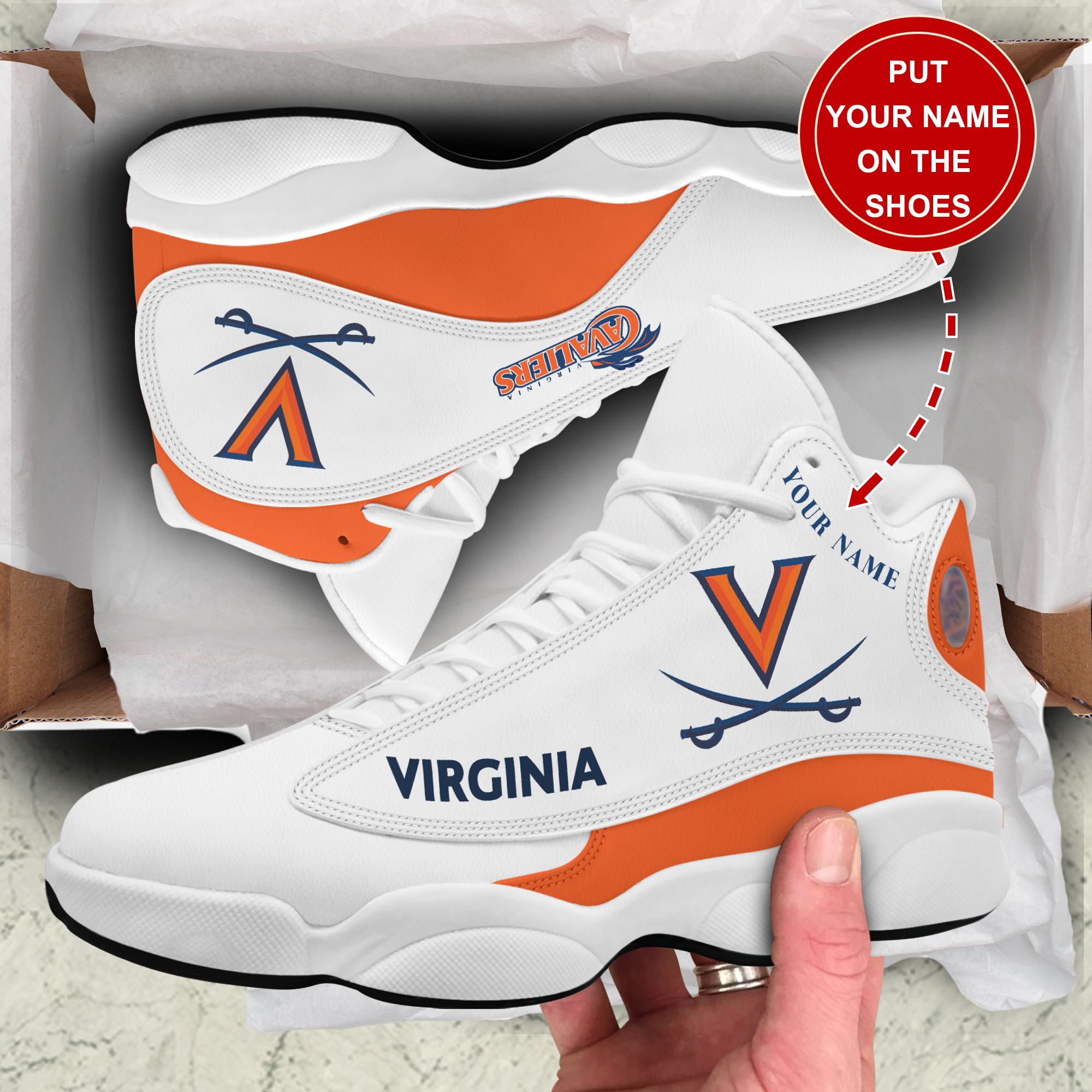 JWFancy Virginia Cavaliers AJ13 Sneakers Shoes For Men And Women