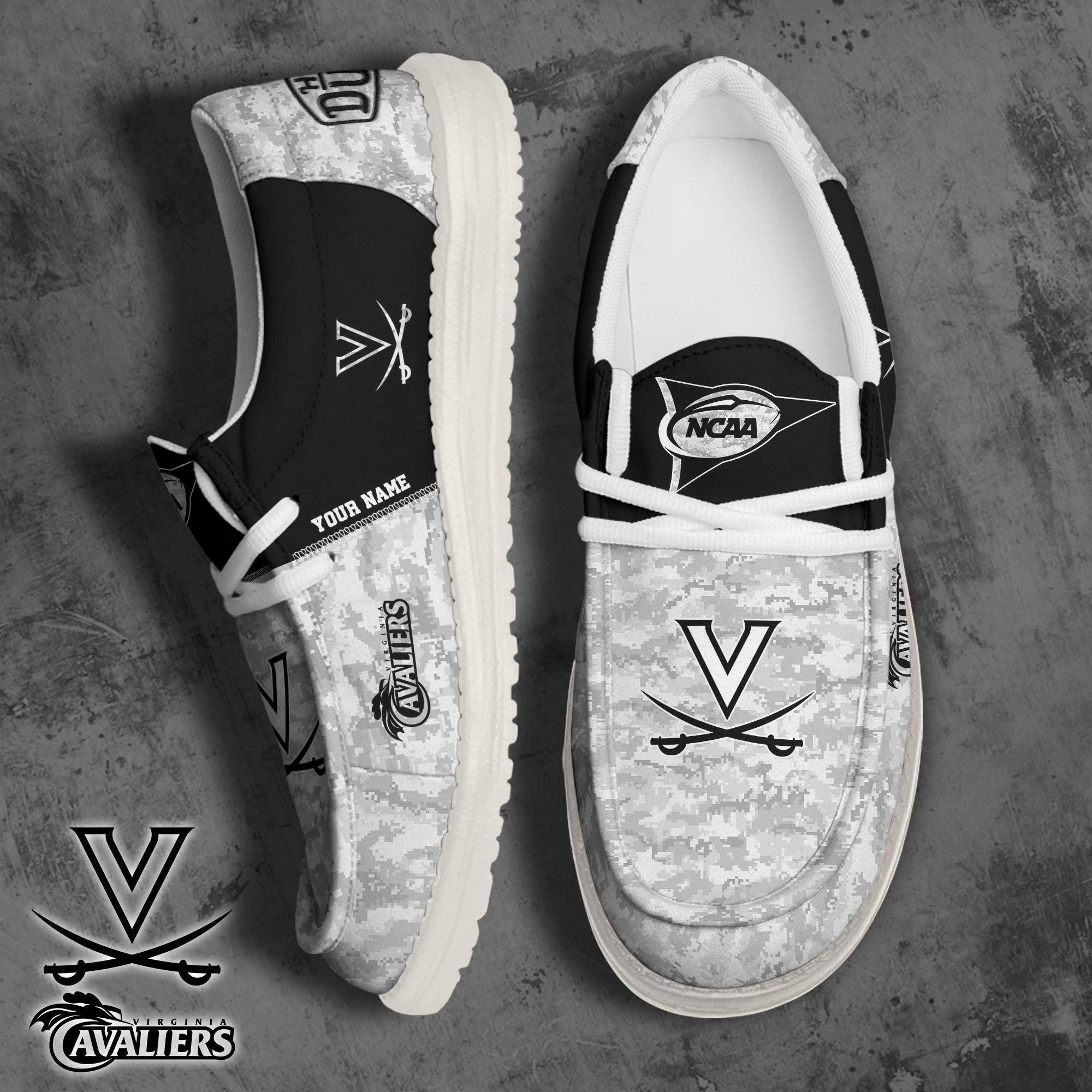 JWFancy Virginia Cavaliers Hey Dude Shoes Wally Men's Lace Up Loafers Comfortable For Men And Women