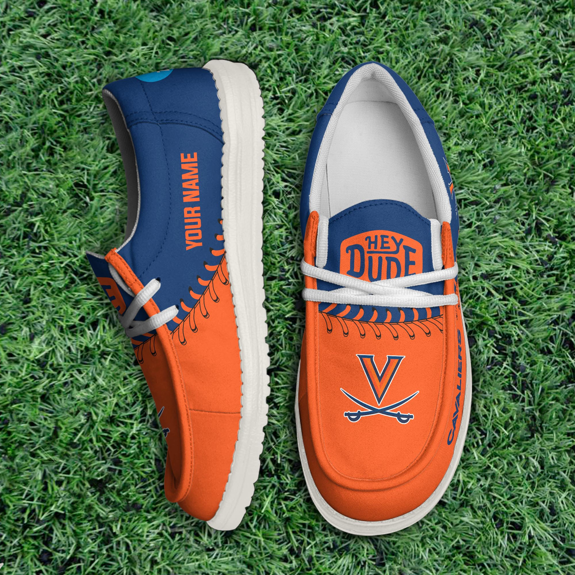 JWFancy Virginia Cavaliers Hey Dude Shoes Wally Men's Lace Up Loafers Comfortable For Men And Women