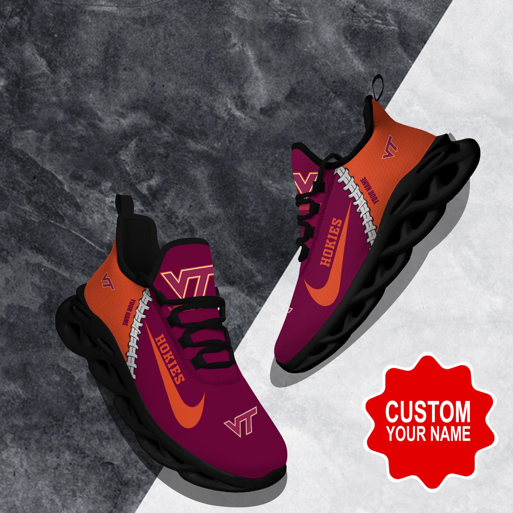 JWFancy Virginia Tech Hokies Max Soul Shoes Sneakers For Men And Women