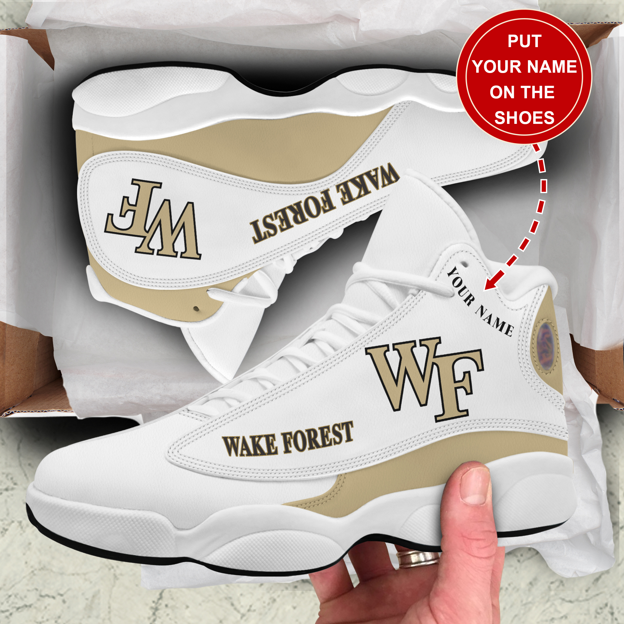 JWFancy Wake Forest Demon Deacons AJ13 Sneakers Shoes For Men And Women