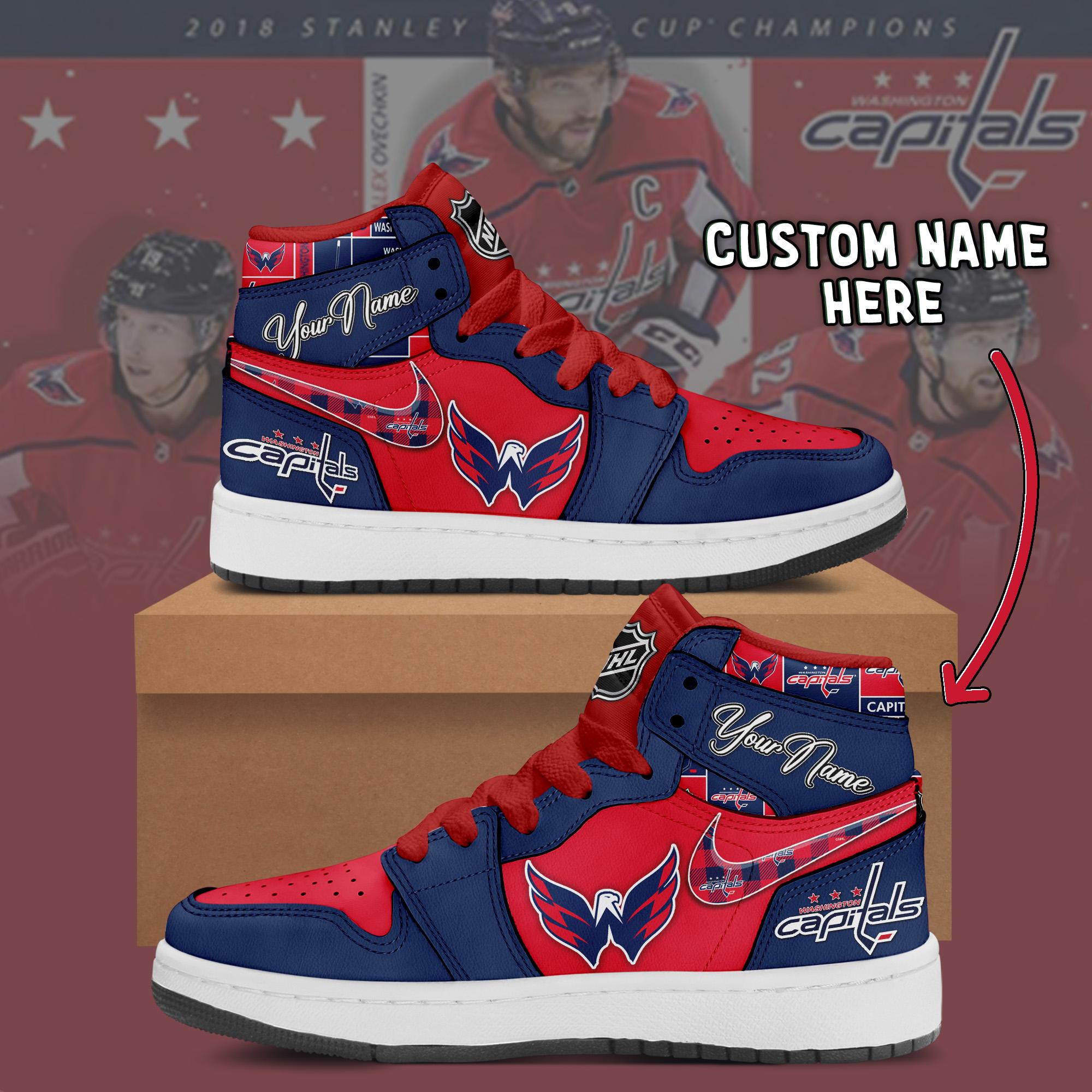 JWFancy Washington Capitals AJ1 High Sneakers Shoes For Men And Women