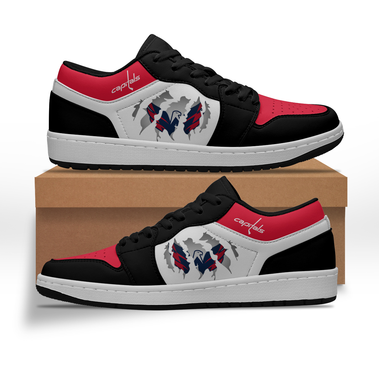 JWFancy Washington Capitals AJ1 Low Sneakers Shoes For Men And Women