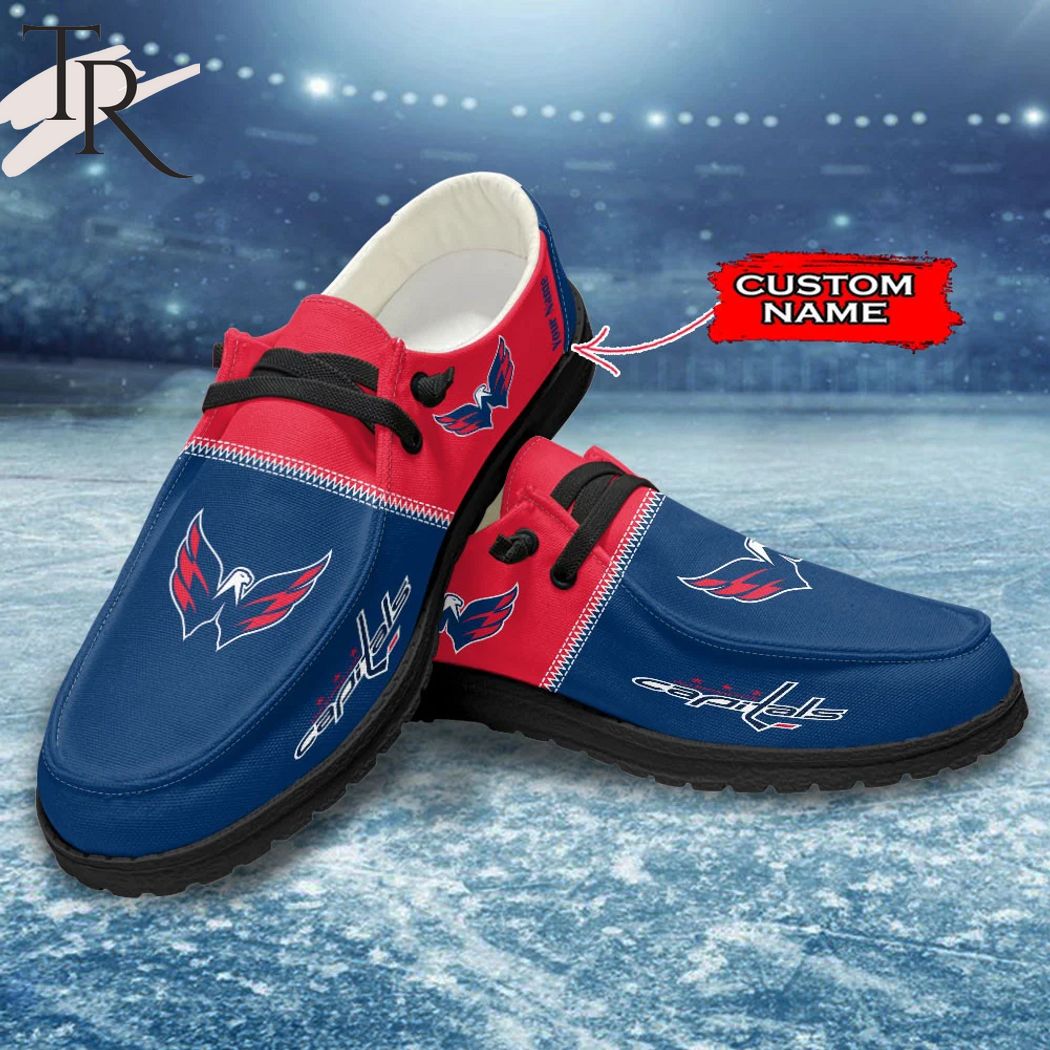JWFancy Washington Capitals Hey Dude Shoes Wally Men's Lace Up Loafers Comfortable For Men And Women