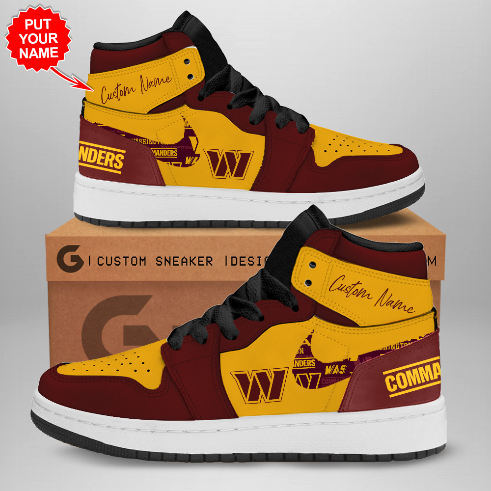 JWFancy Washington Commanders AJ1 High Sneakers Shoes For Men And Women