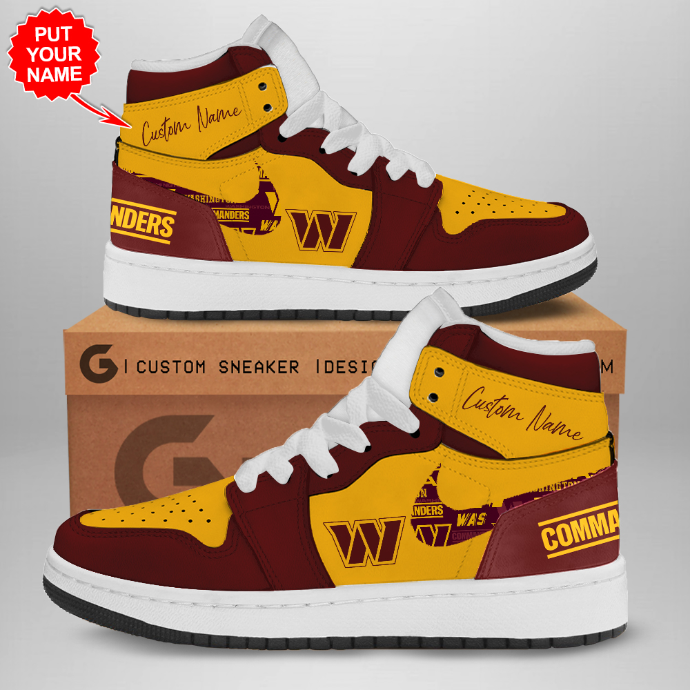 JWFancy Washington Commanders AJ1 High Sneakers Shoes For Men And Women
