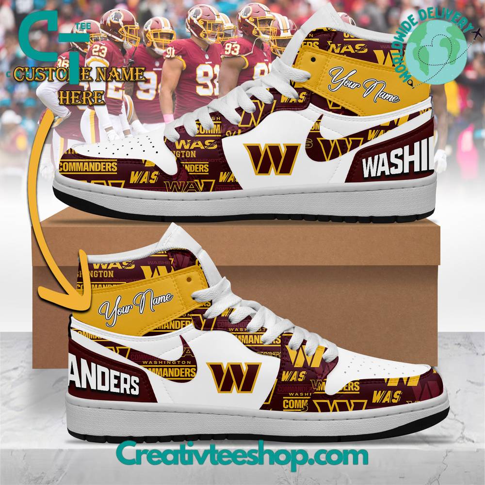 JWFancy Washington Commanders AJ1 High Sneakers Shoes For Men And Women
