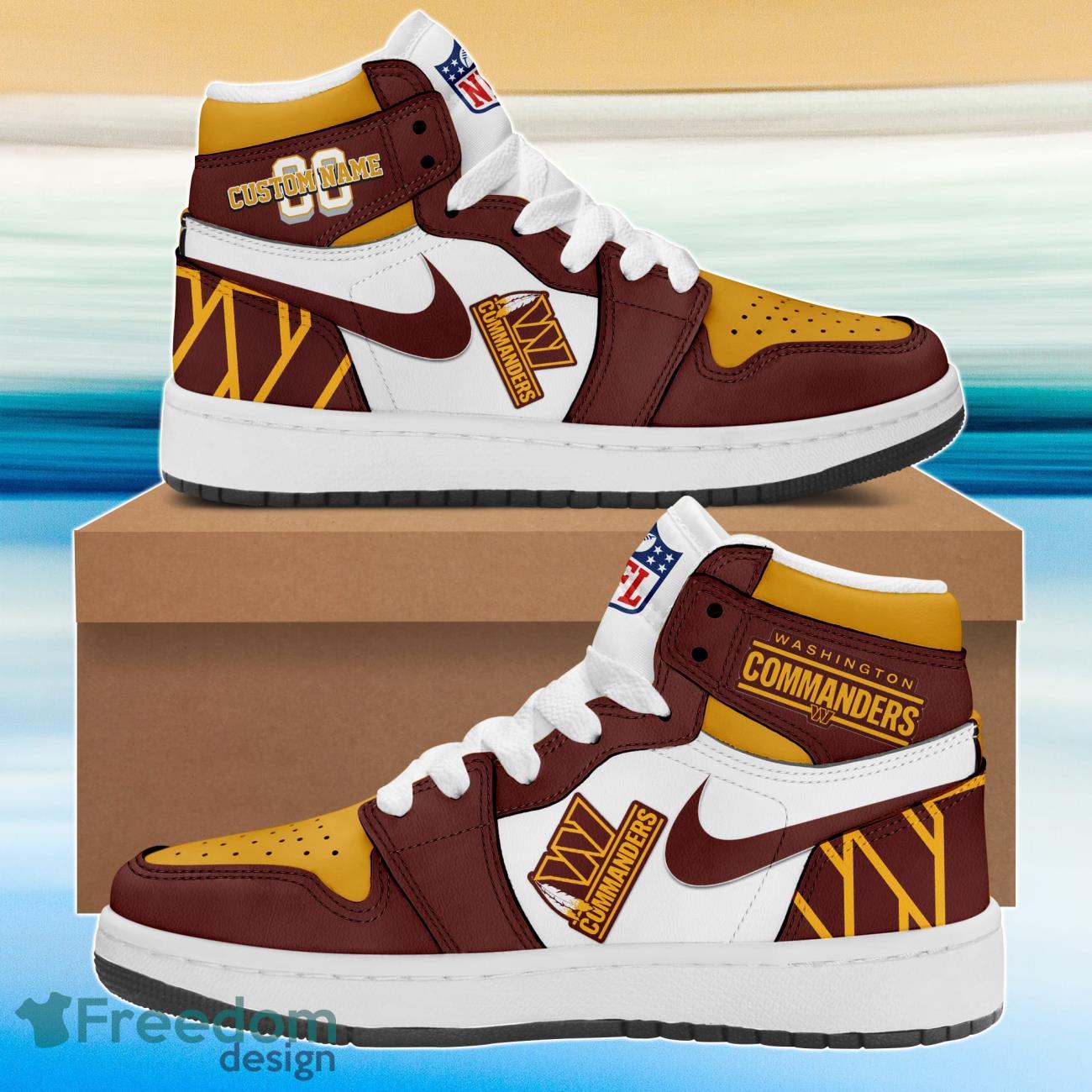 JWFancy Washington Commanders AJ1 High Sneakers Shoes For Men And Women