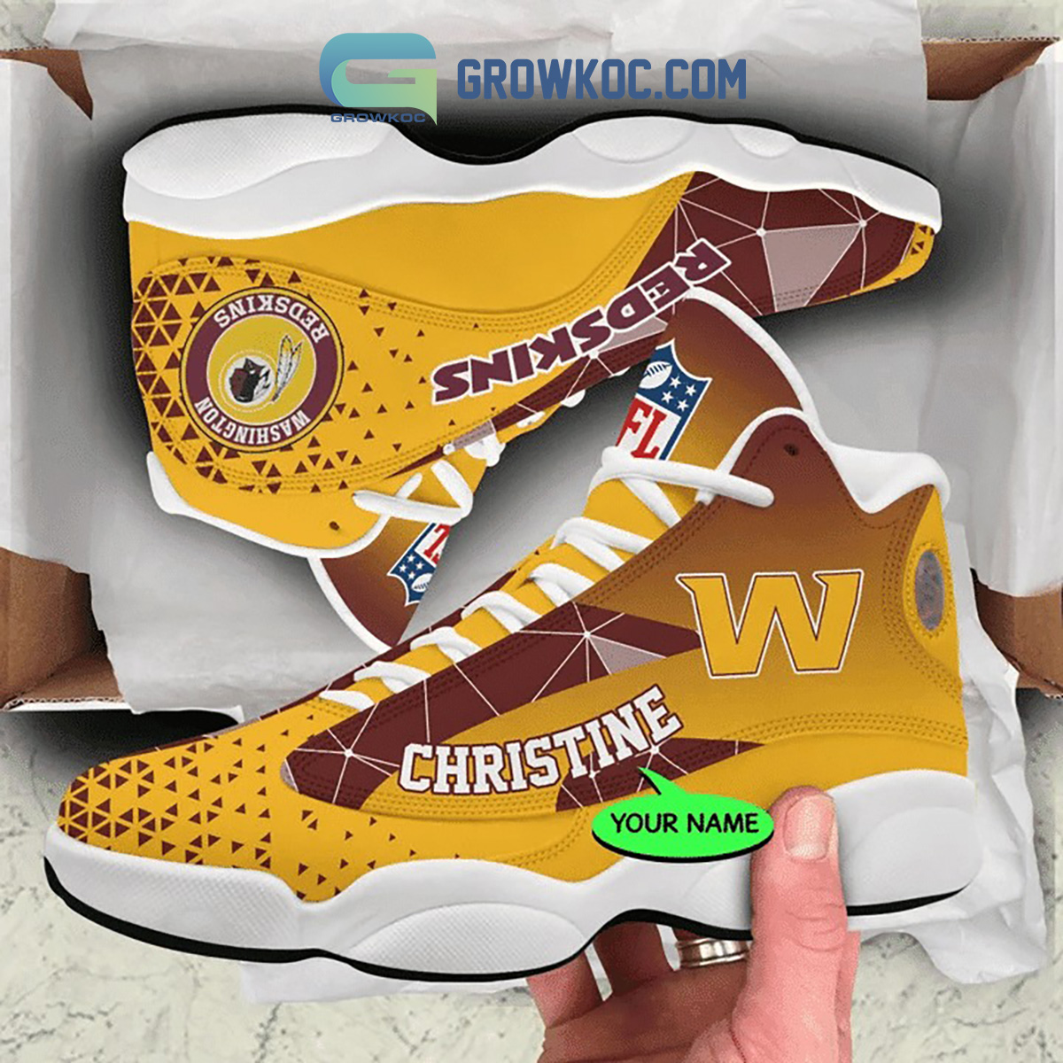 JWFancy Washington Commanders AJ13 Sneakers Shoes For Men And Women