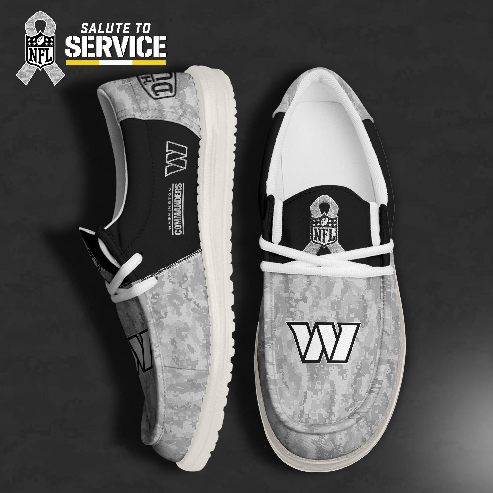JWFancy Washington Commanders Hey Dude Shoes Wally Men's Lace Up Loafers Comfortable For Men And Women