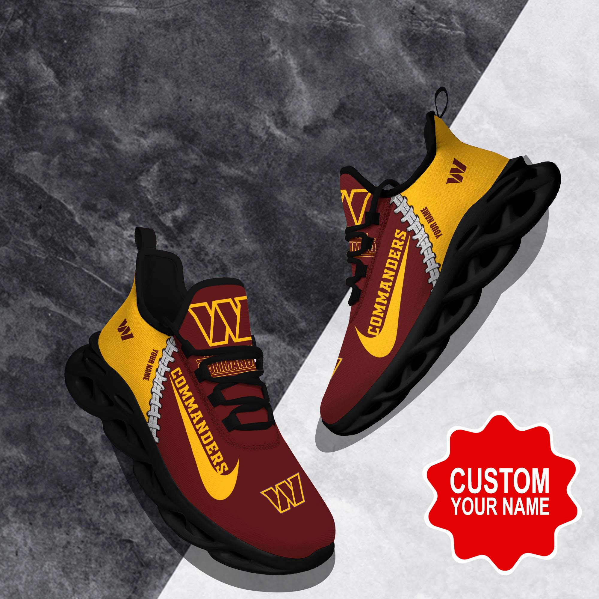 JWFancy Washington Commanders Max Soul Shoes Sneakers For Men And Women