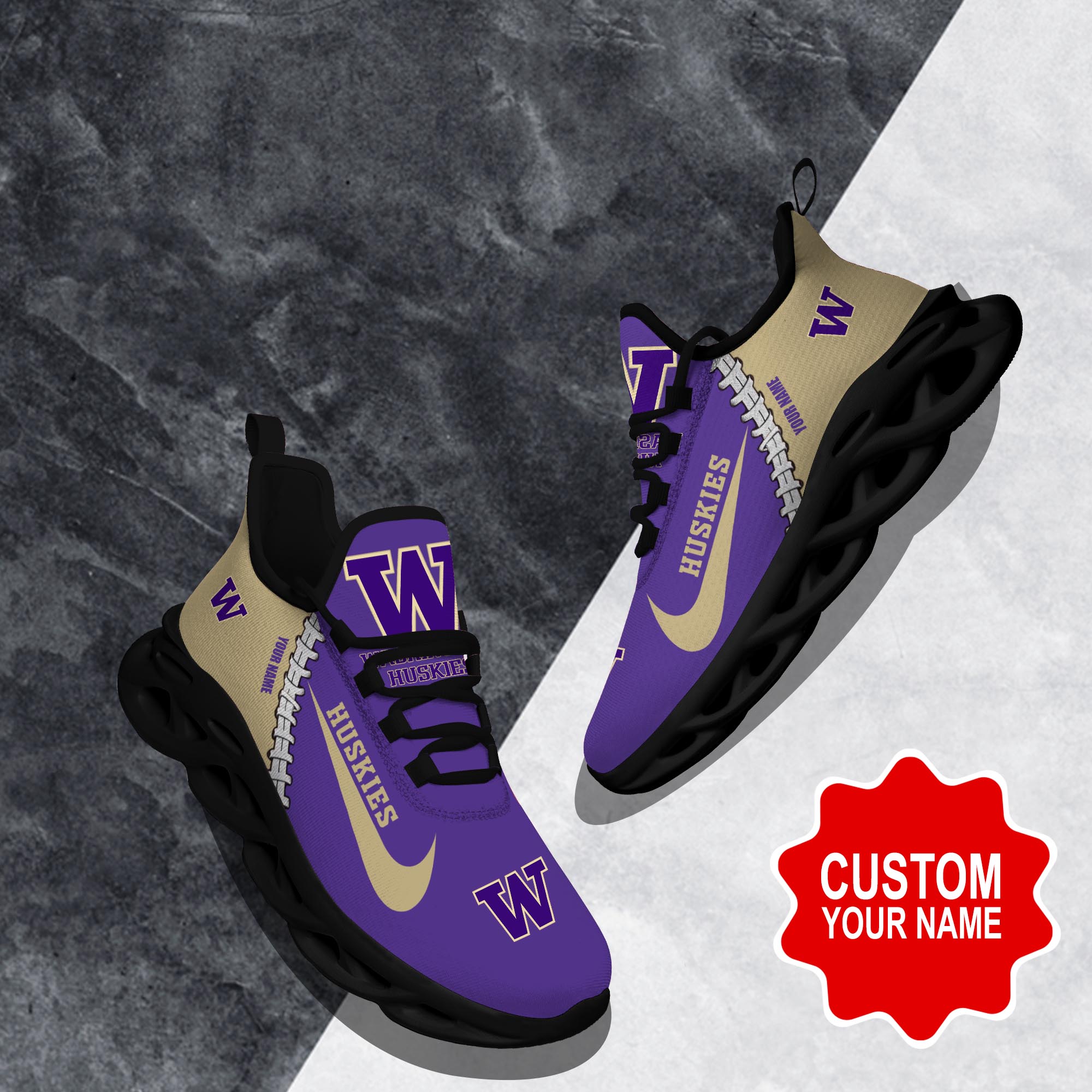 JWFancy Washington Huskies Max Soul Shoes Sneakers For Men And Women