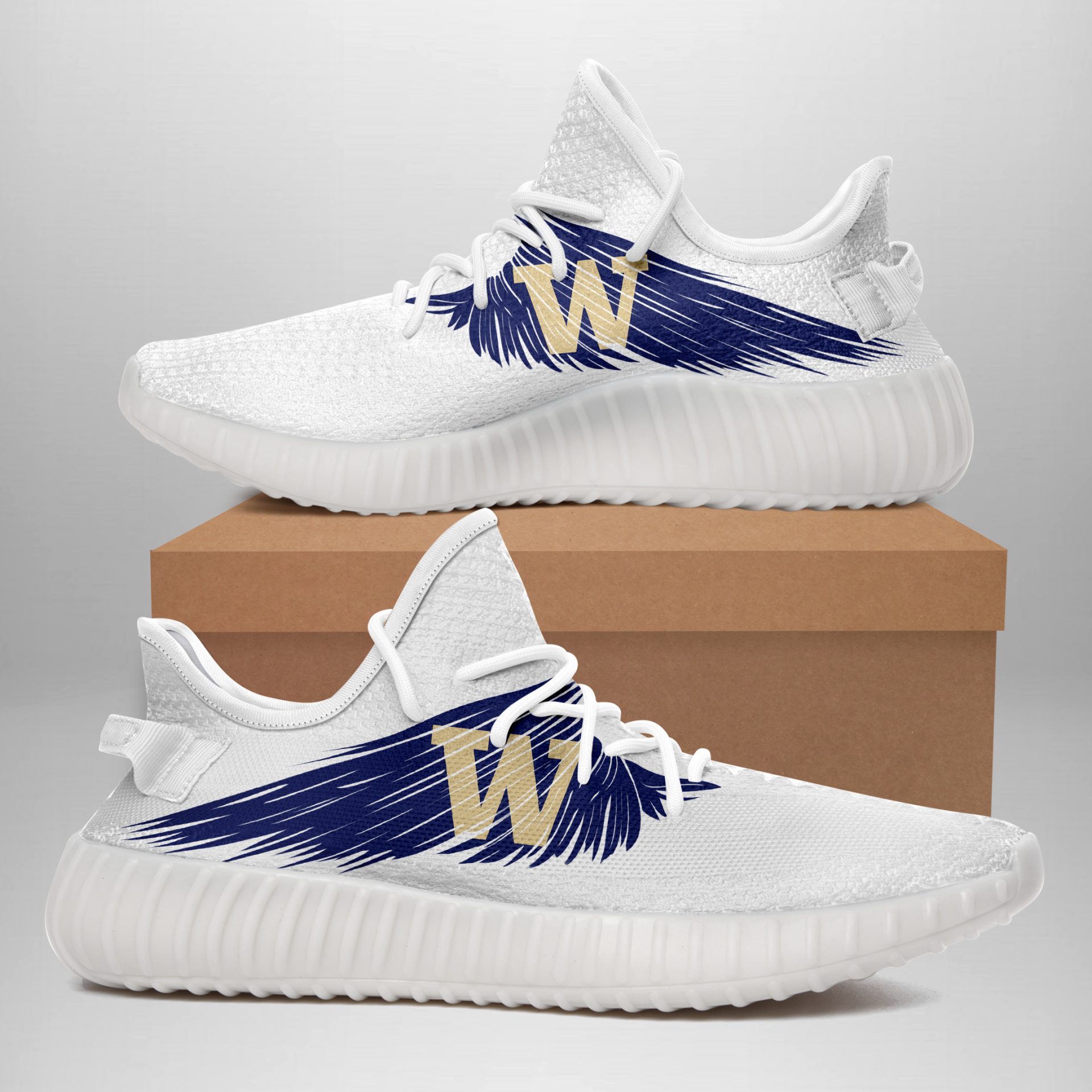 JWFancy Washington Huskies Yeezy Boost Shoes For Men And Women