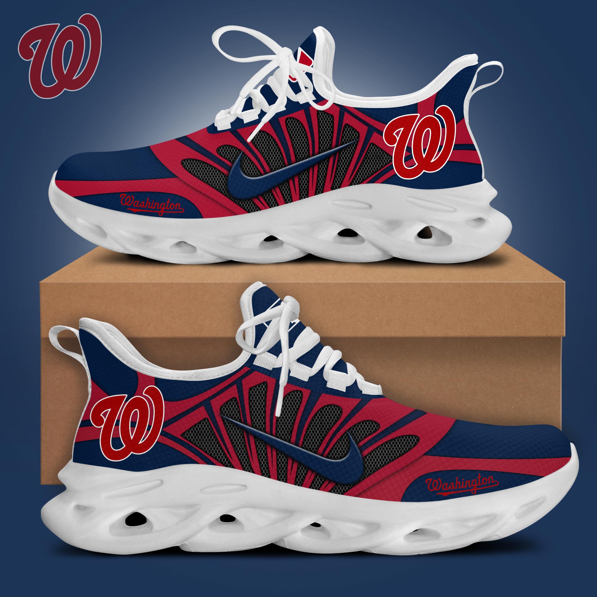 JWFancy Washington Nationals Max Soul Shoes Sneakers For Men And Women