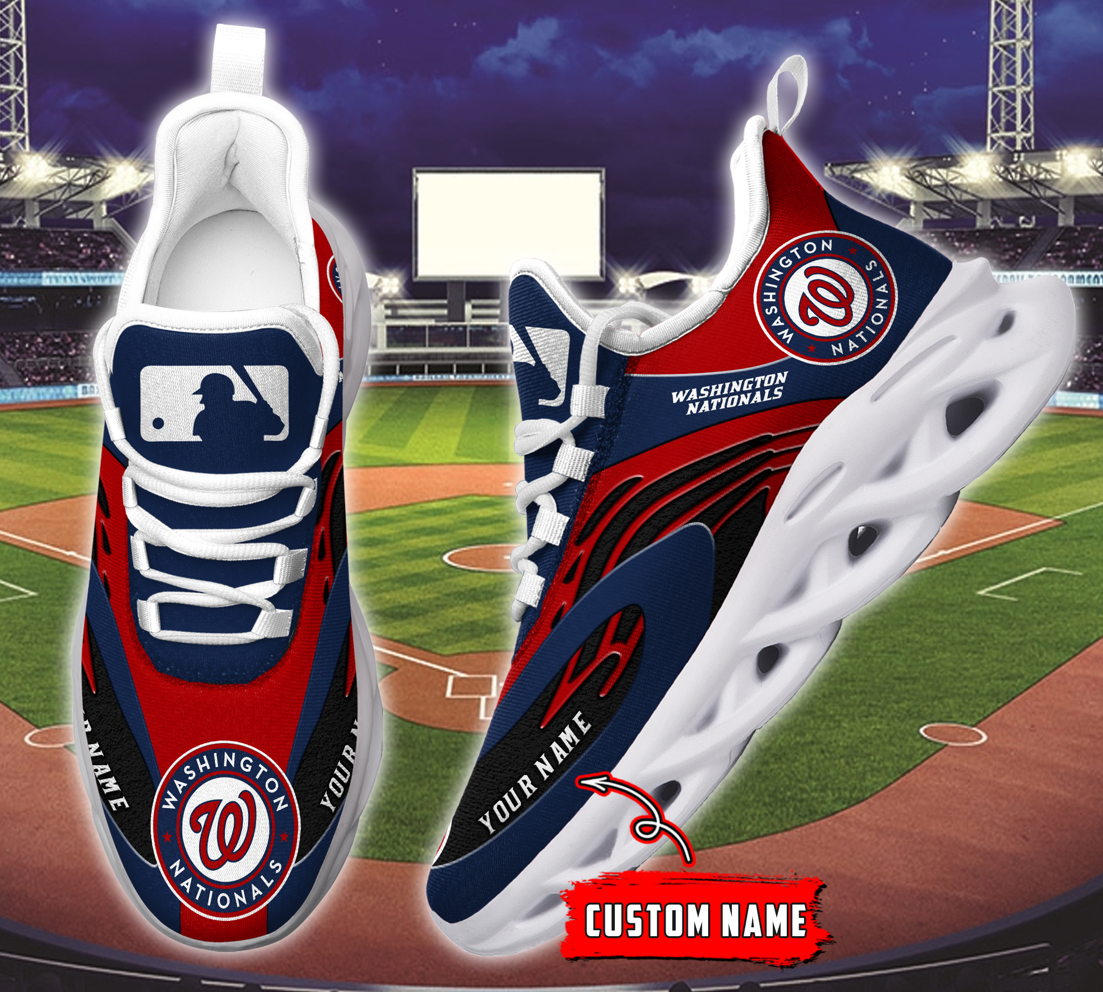 JWFancy Washington Nationals MLB Max Soul Shoes Sneakers For Men And Women
