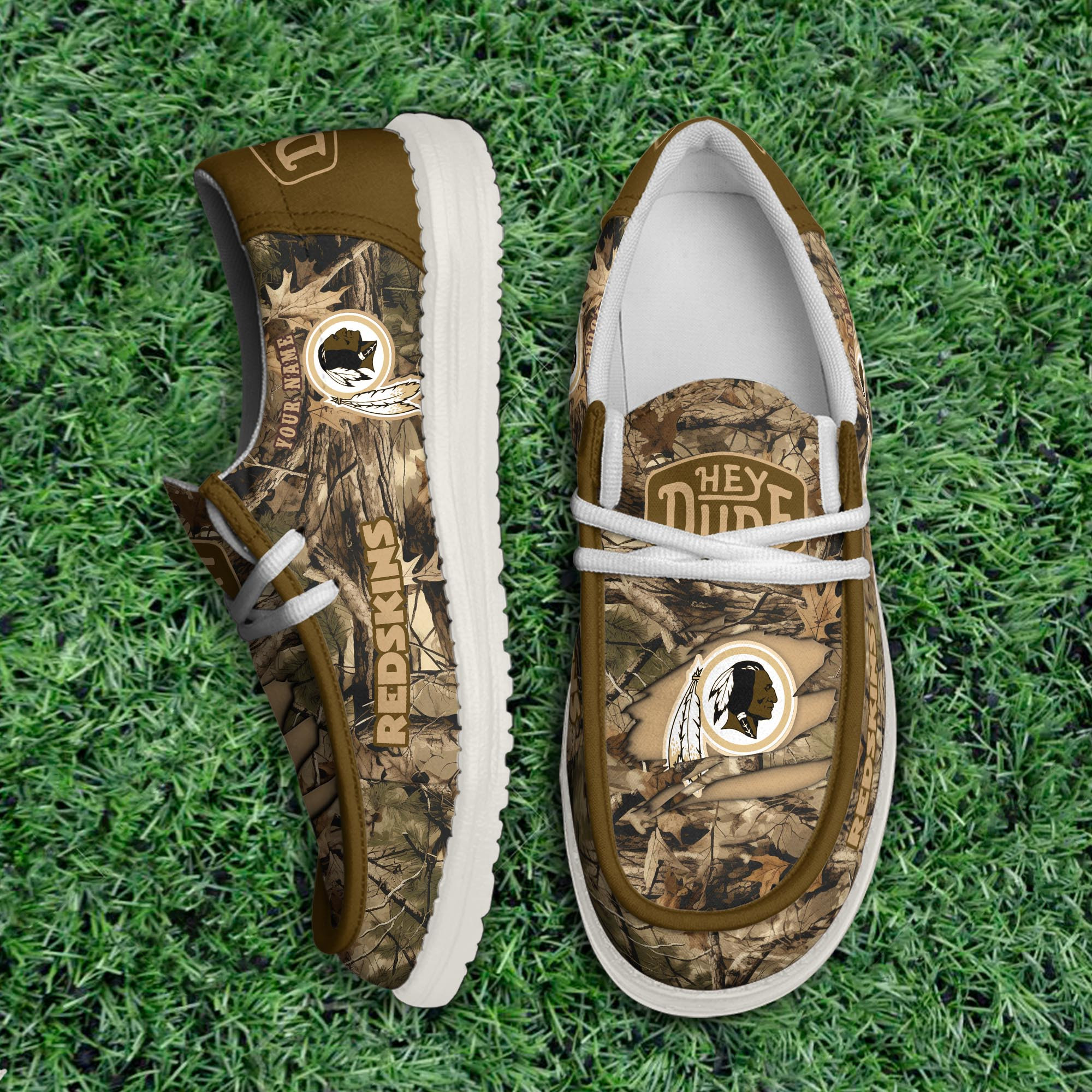JWFancy Washington Redskin Hey Dude Shoes Wally Men's Lace Up Loafers Comfortable For Men And Women