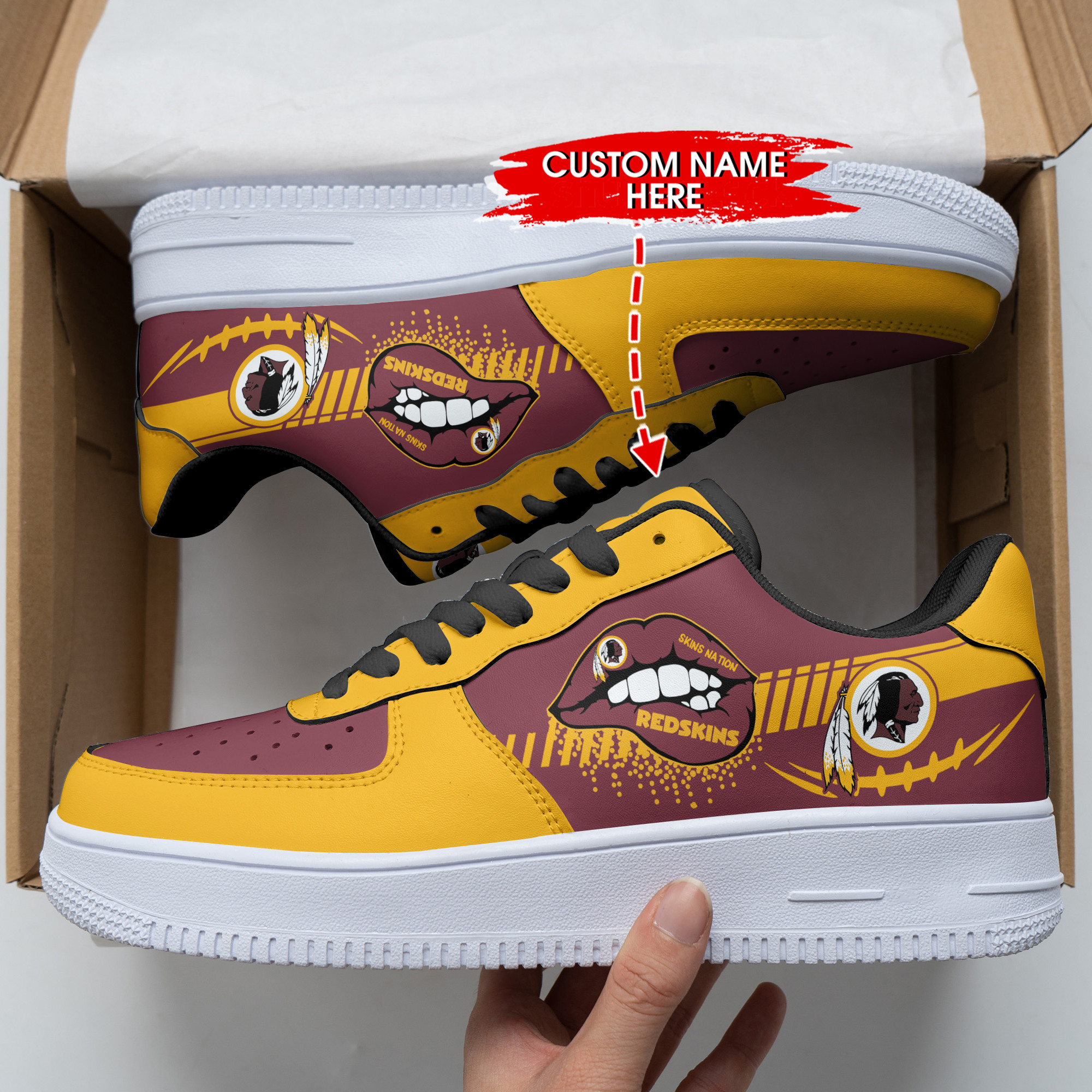 JWFancy Washington Redskins NFL Air Low-Top Sneakers Shoes For Men And Women