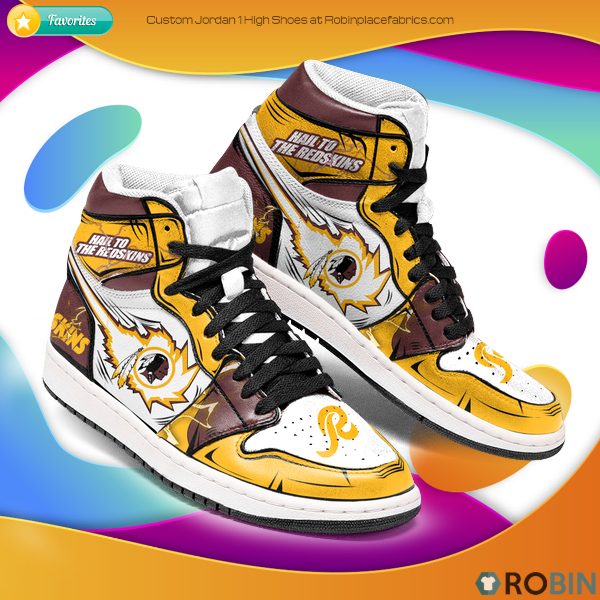 JWFancy Washington Redskins NFL AJ1 High Sneakers Shoes For Men And Women