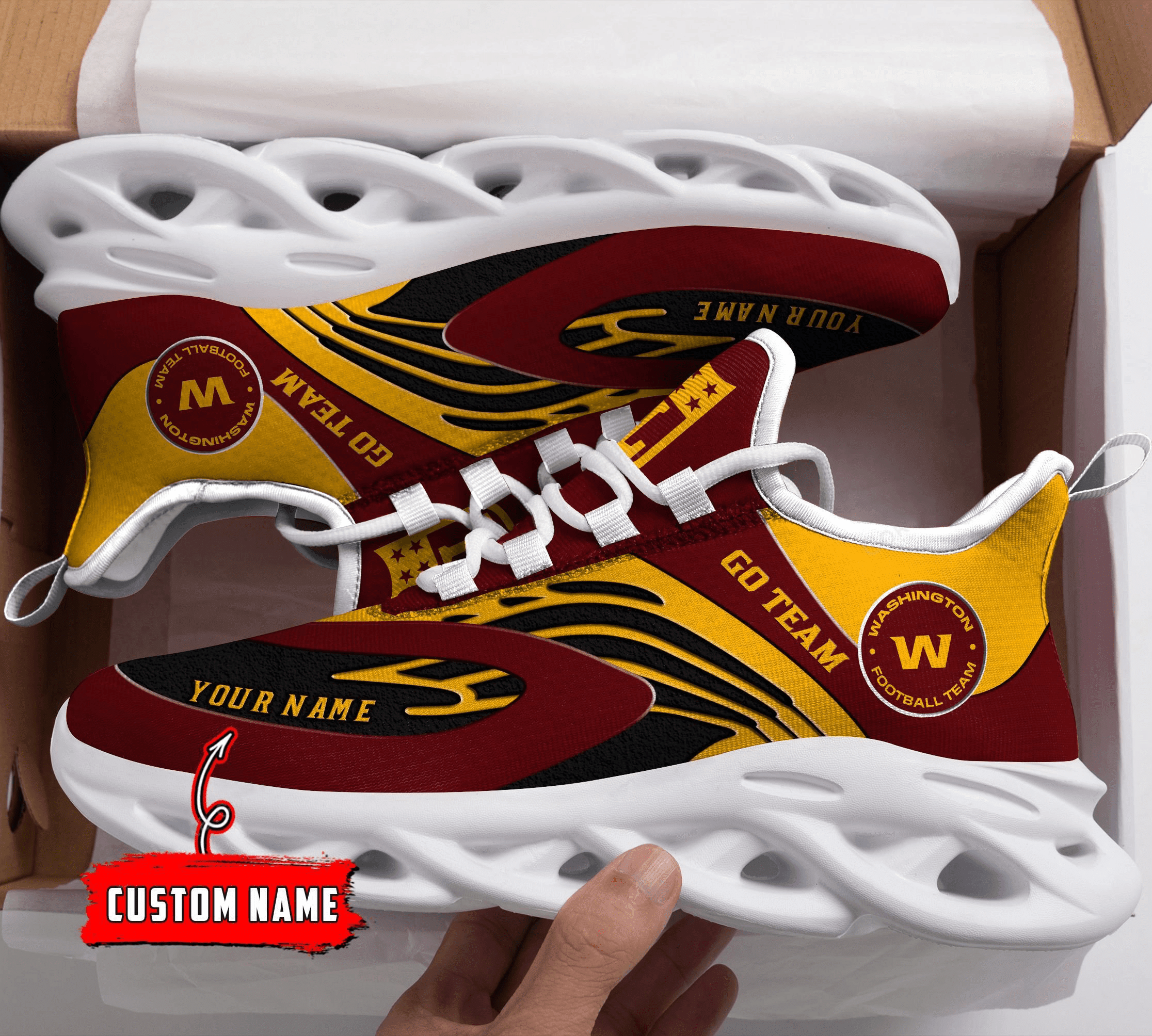 JWFancy Washington Redskins NFL Max Soul Shoes Sneakers For Men And Women