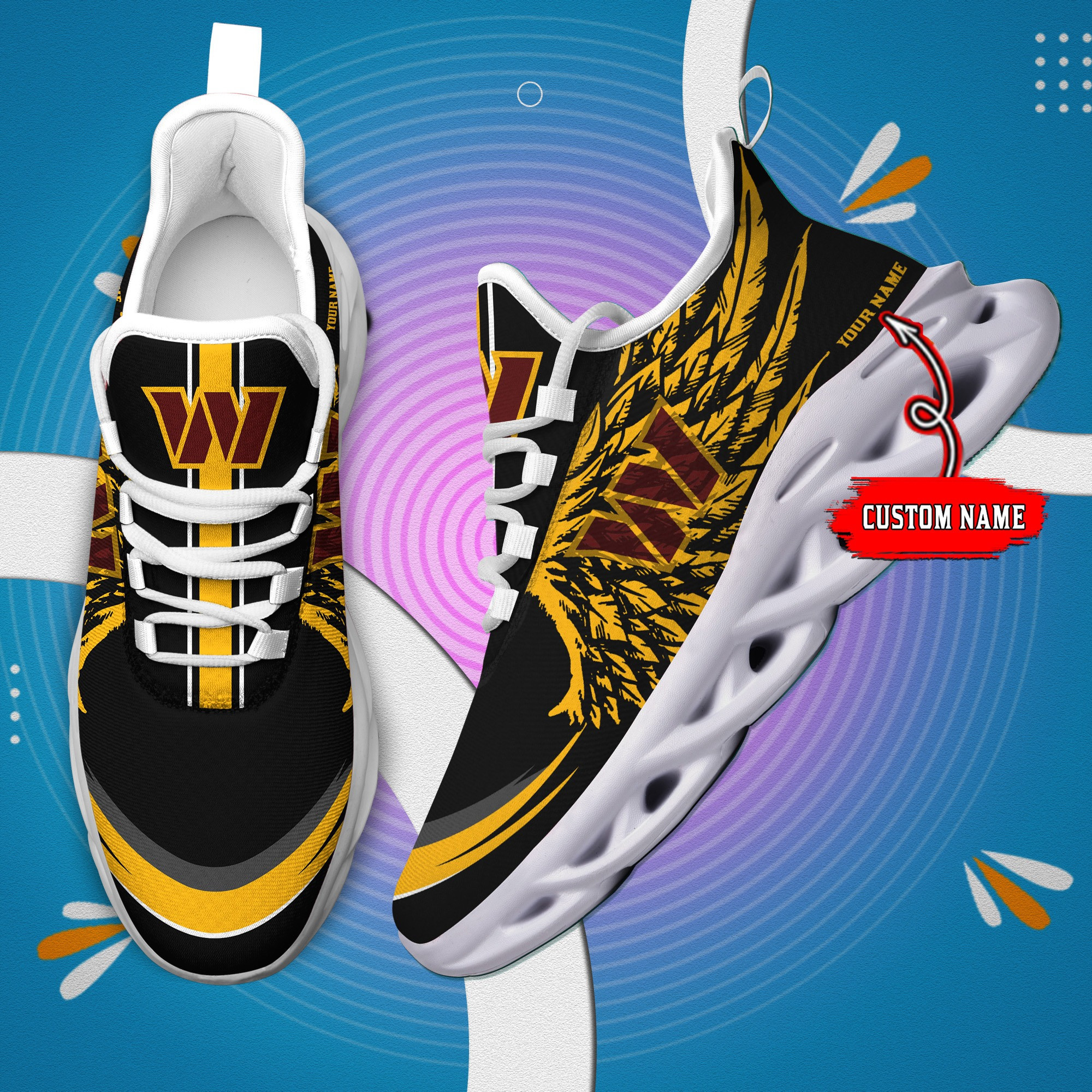 JWFancy Washington Redskins NFL Max Soul Shoes Sneakers For Men And Women
