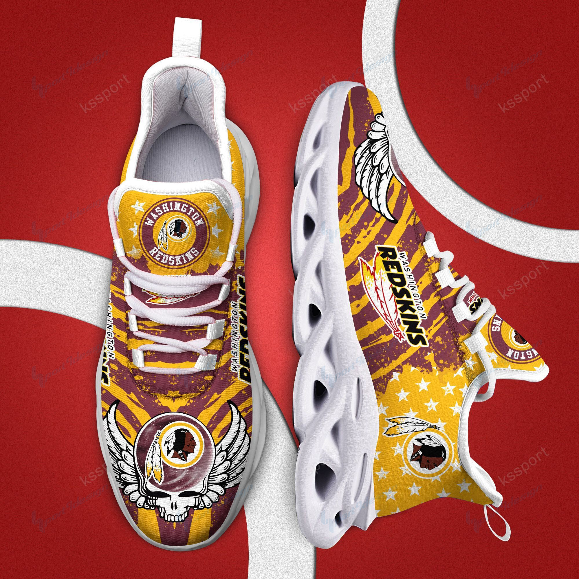 JWFancy Washington Redskins NFL Max Soul Shoes Sneakers For Men And Women