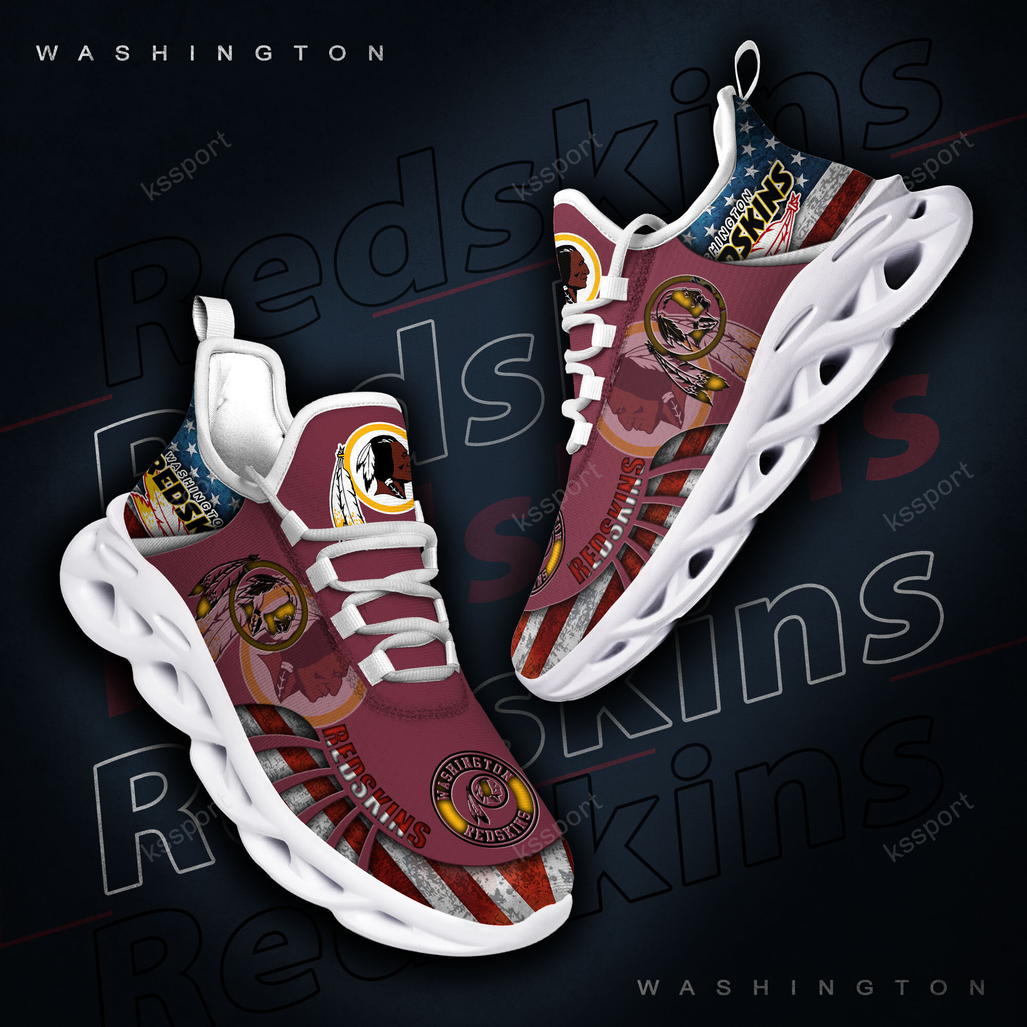 JWFancy Washington Redskins NFL Max Soul Shoes Sneakers For Men And Women