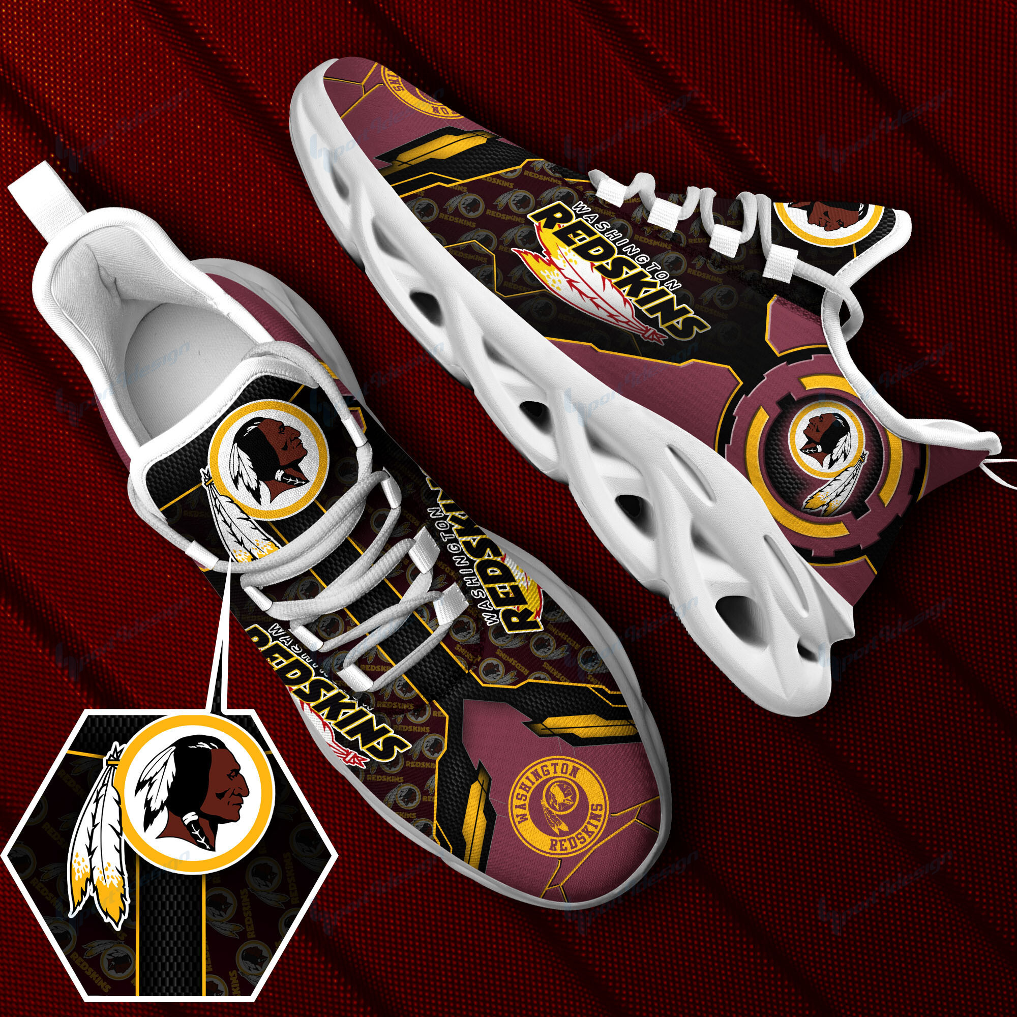JWFancy Washington Redskins NFL Max Soul Shoes Sneakers For Men And Women