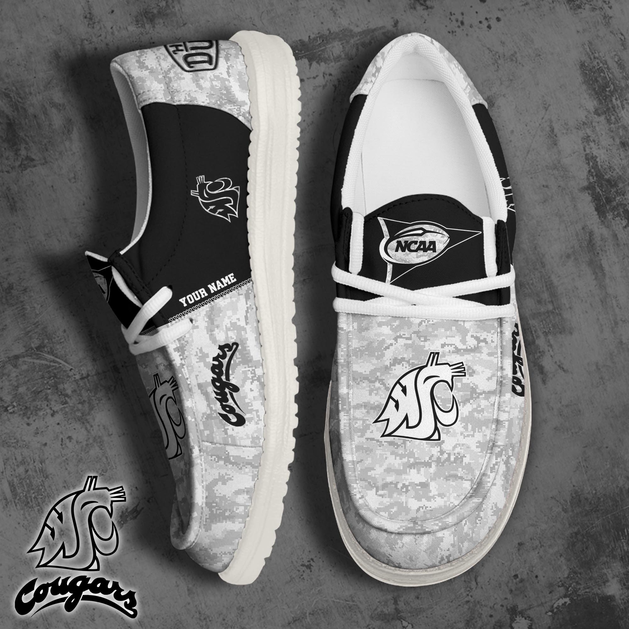 JWFancy Washington State Cougars Hey Dude Shoes Wally Men's Lace Up Loafers Comfortable For Men And Women