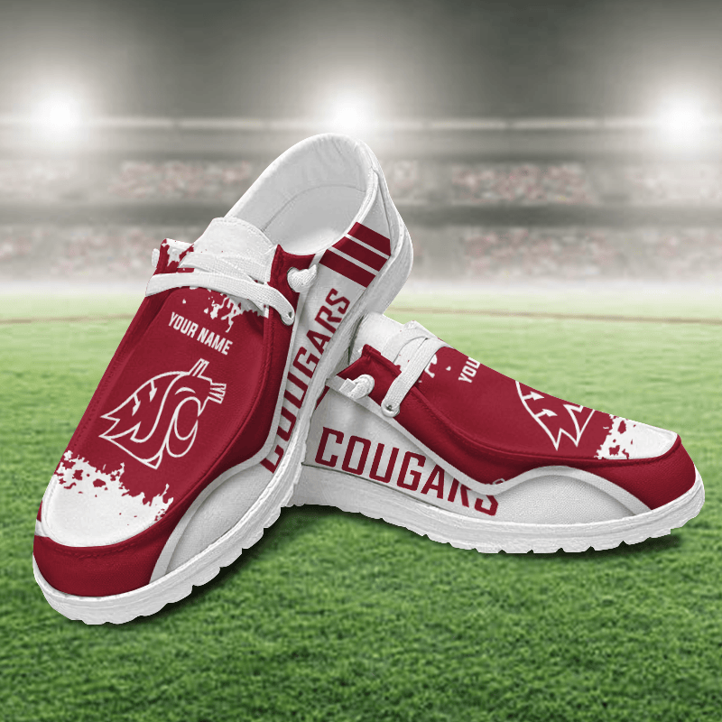 JWFancy Washington State Cougars Hey Dude Shoes Wally Men's Lace Up Loafers Comfortable For Men And Women