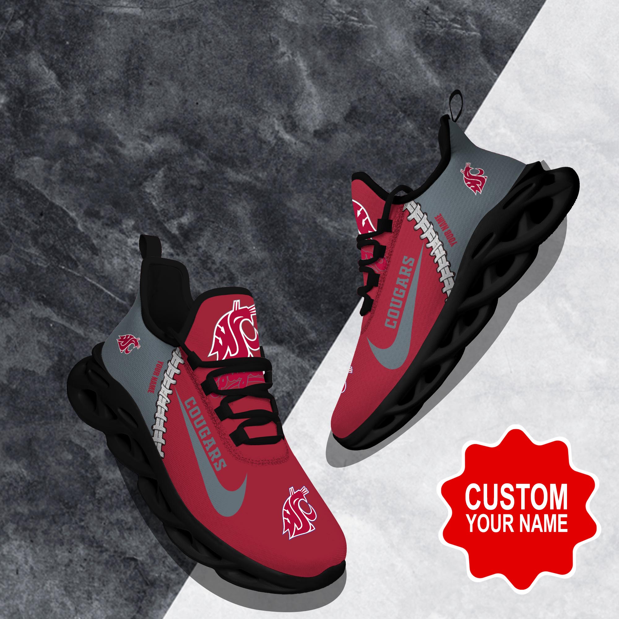 JWFancy Washington State Cougars Max Soul Shoes Sneakers For Men And Women