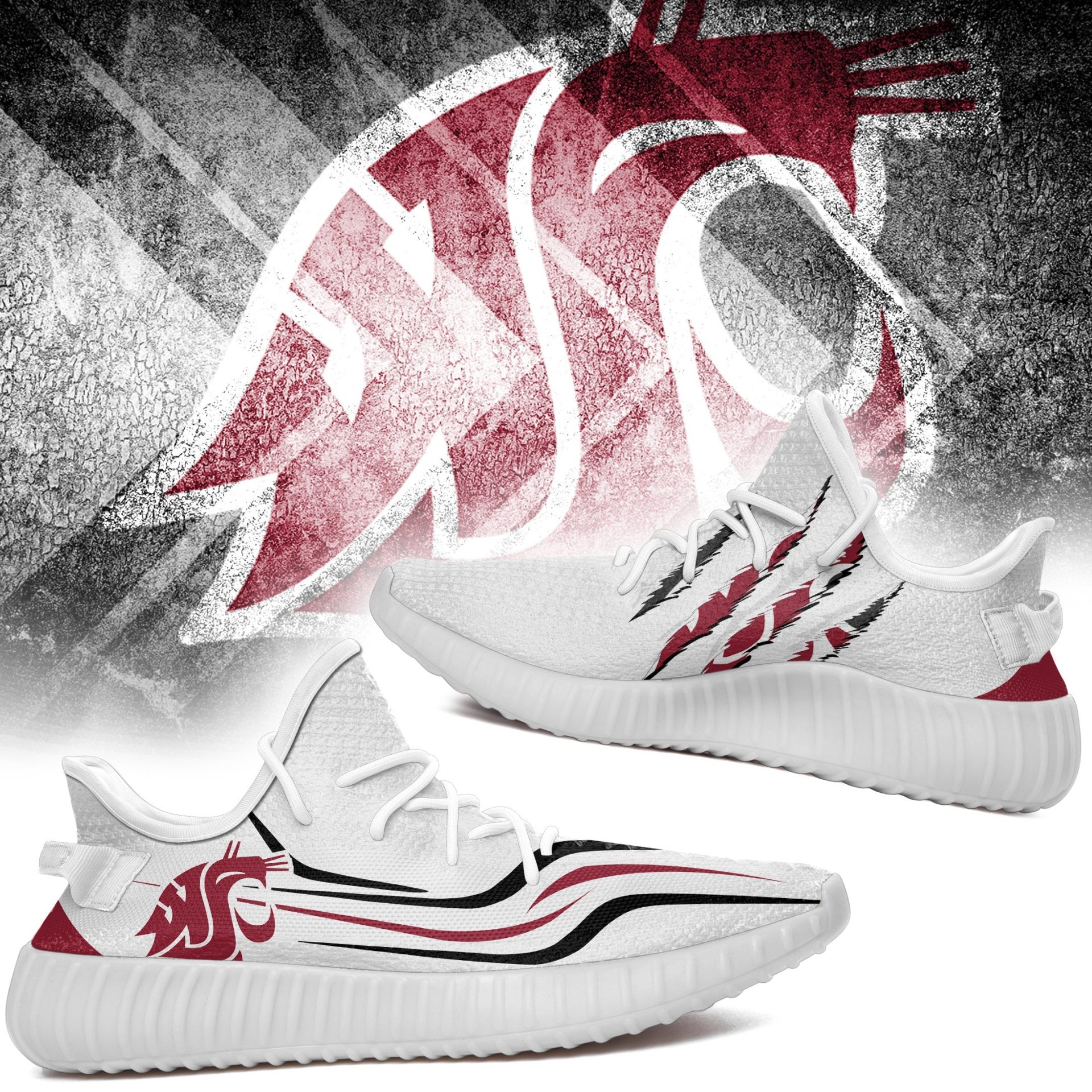 JWFancy Washington State Cougars Yeezy Boost Shoes For Men And Women