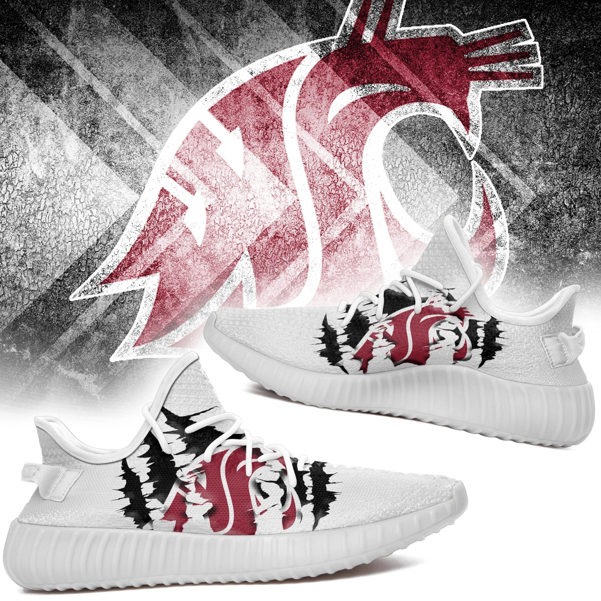 JWFancy Washington State Cougars Yeezy Boost Shoes For Men And Women