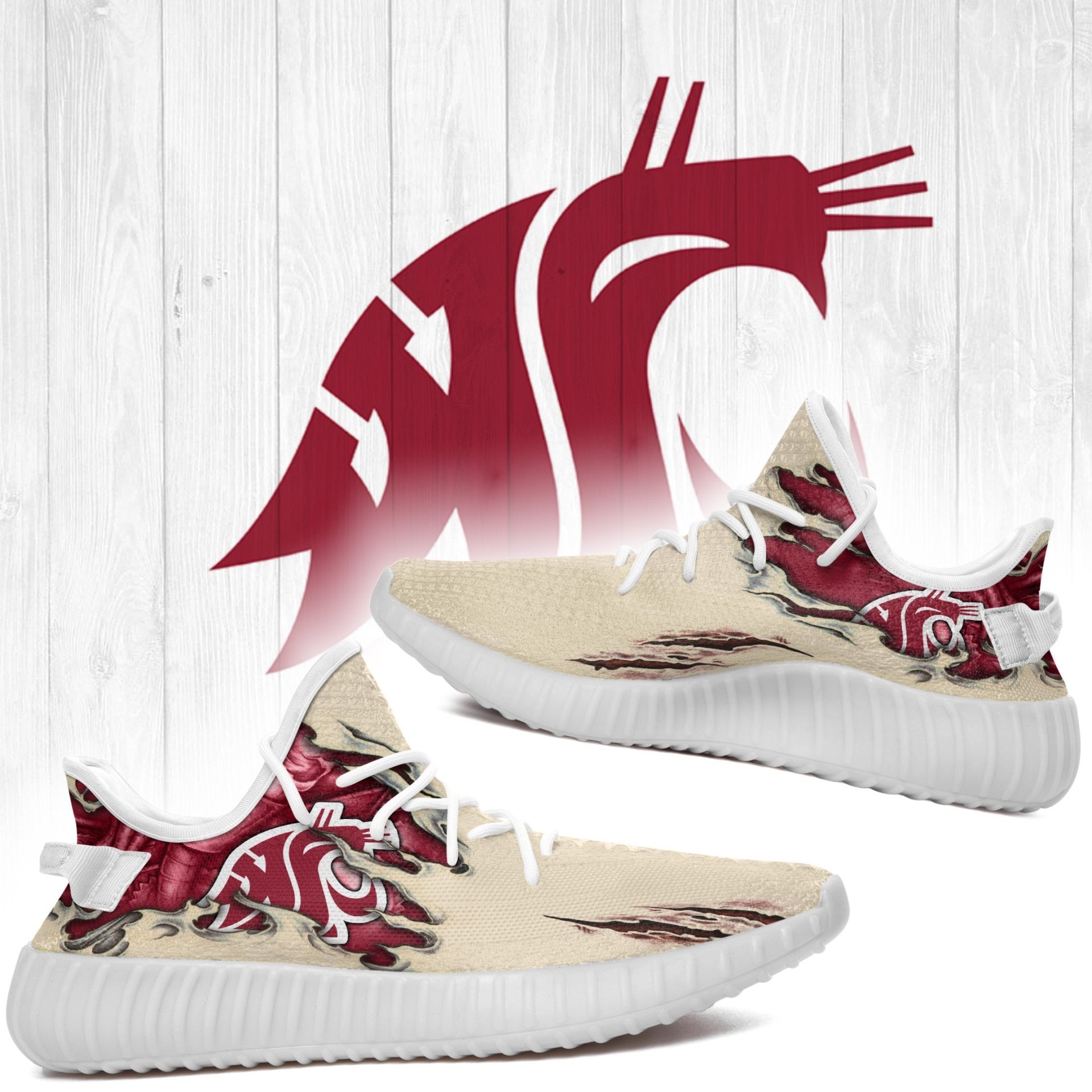 JWFancy Washington State Cougars Yeezy Boost Shoes For Men And Women