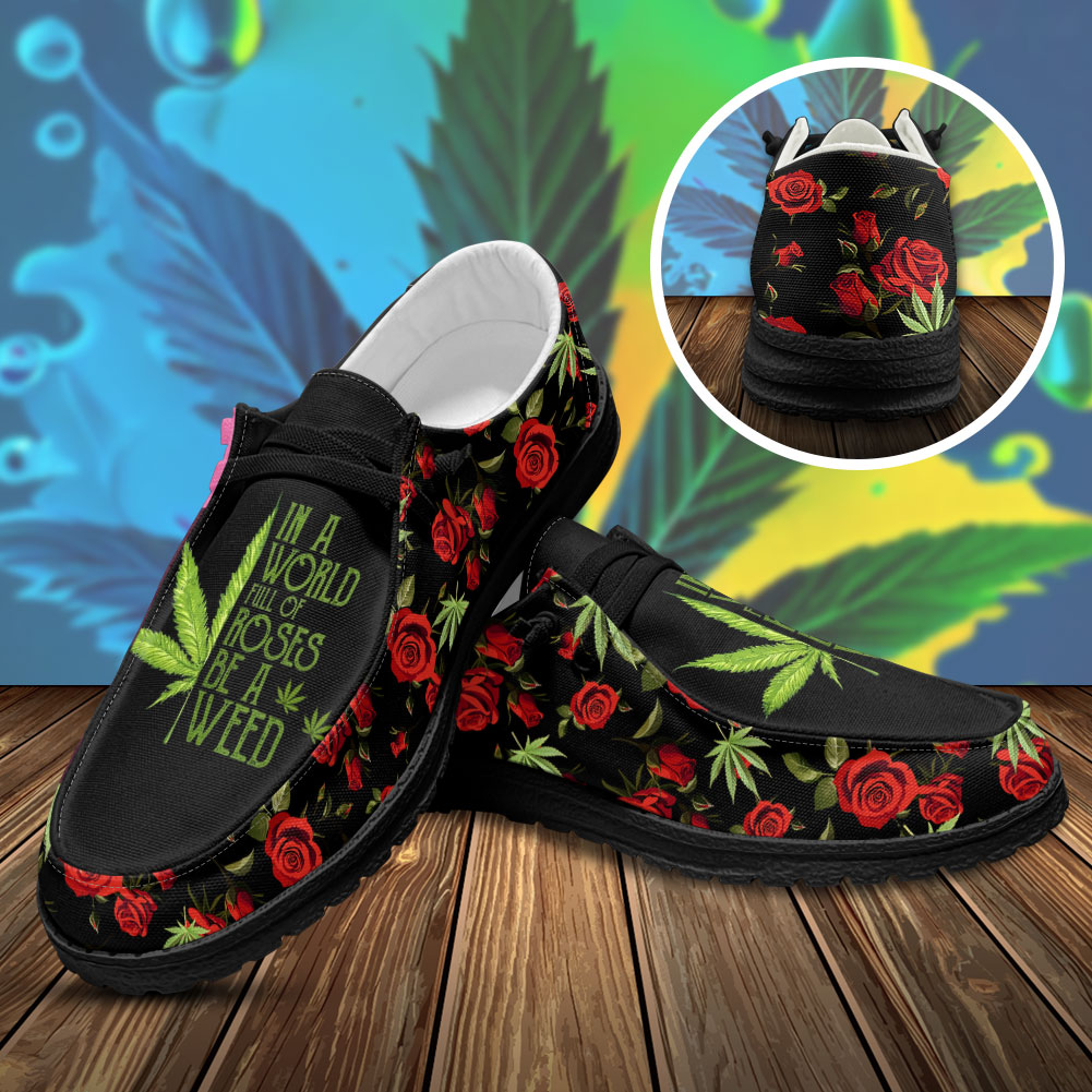 JWFancy Weed Hey Dude Shoes Wally Men's Lace Up Loafers Comfortable For Men And Women
