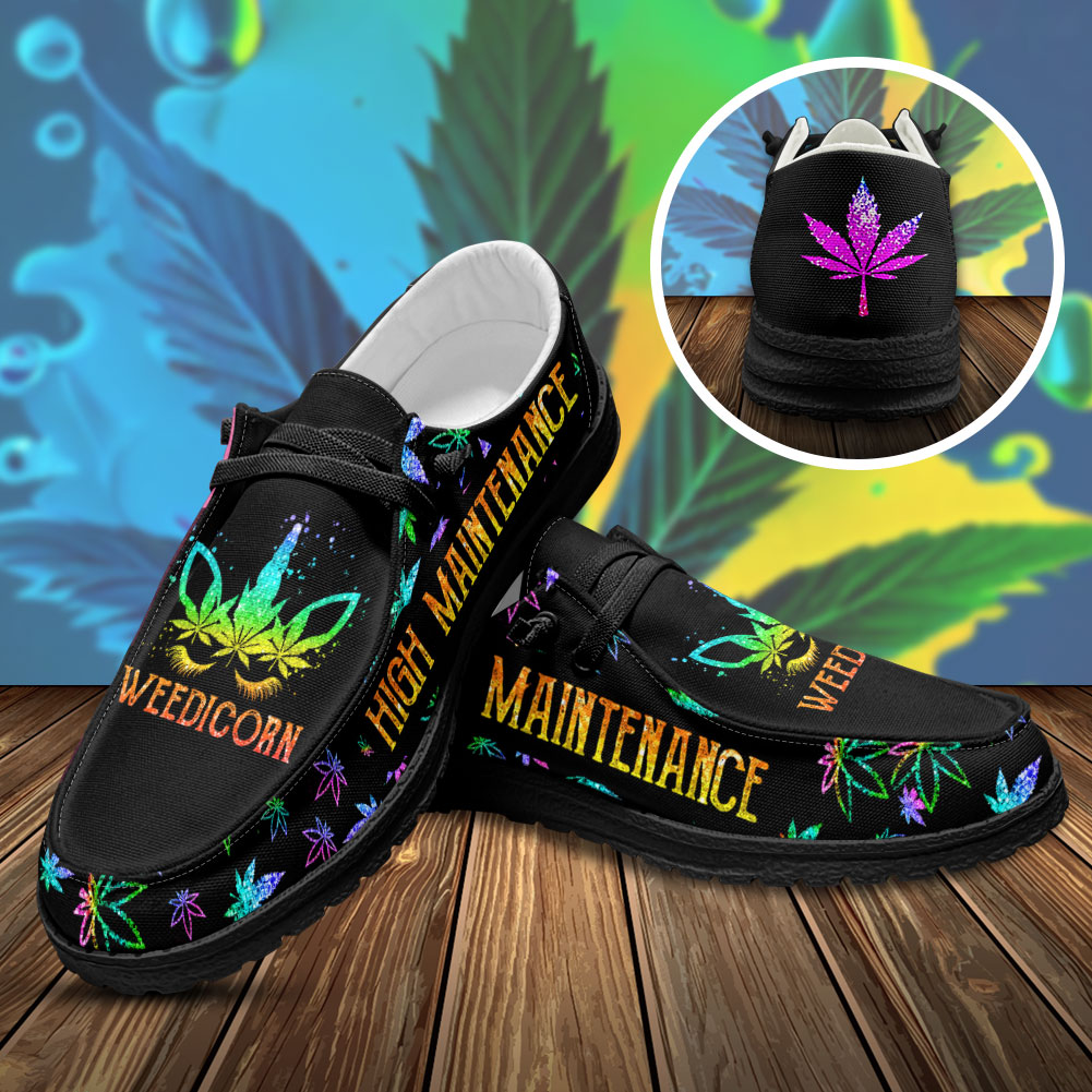 JWFancy Weed Hey Dude Shoes Wally Men's Lace Up Loafers Comfortable For Men And Women