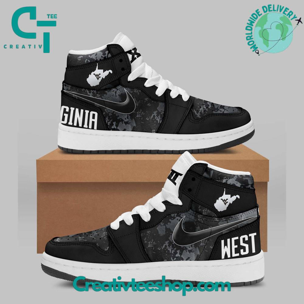 JWFancy West Virginia Mountaineers AJ1 High Sneakers Shoes For Men And Women