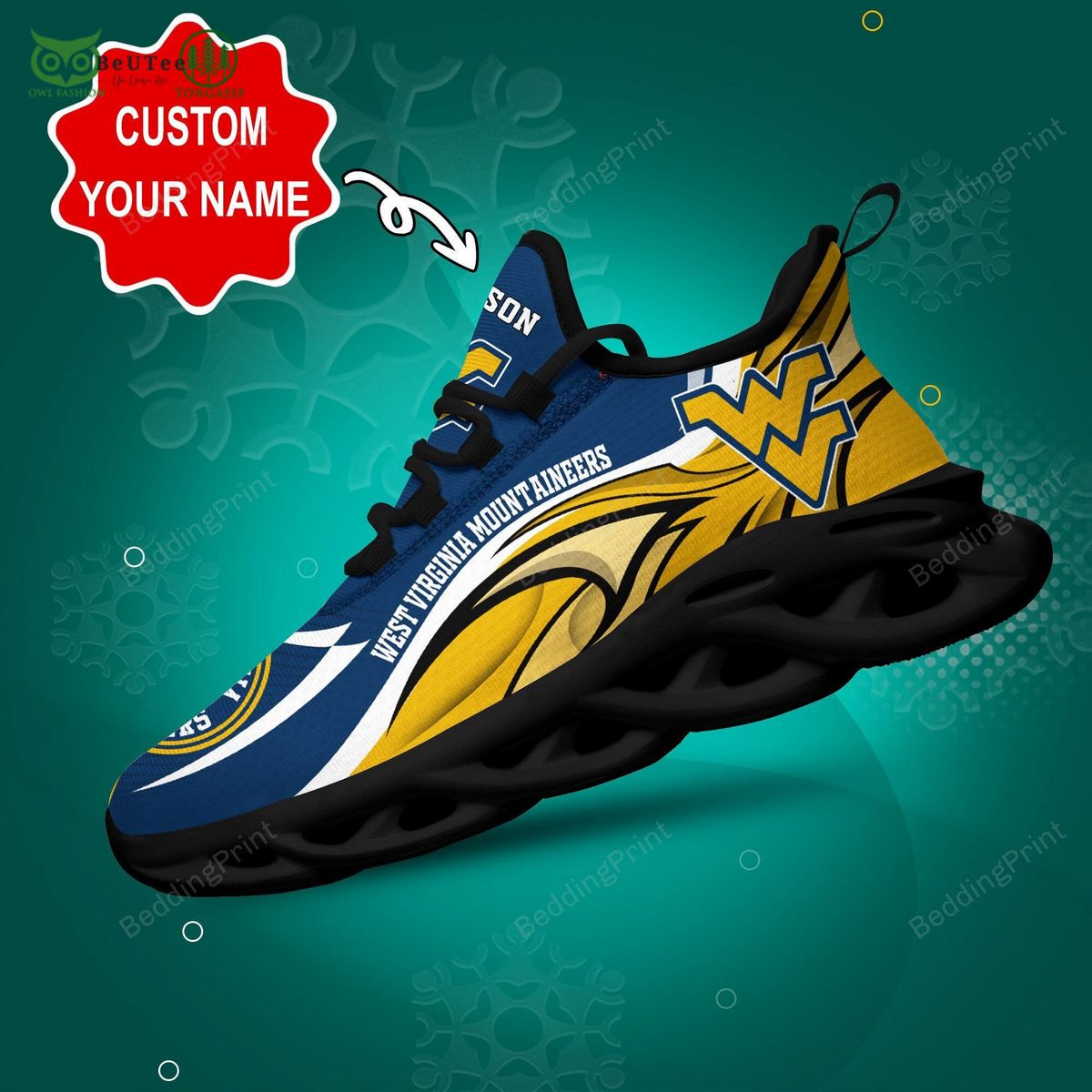 JWFancy West Virginia Mountaineers Max Soul Shoes Sneakers For Men And Women