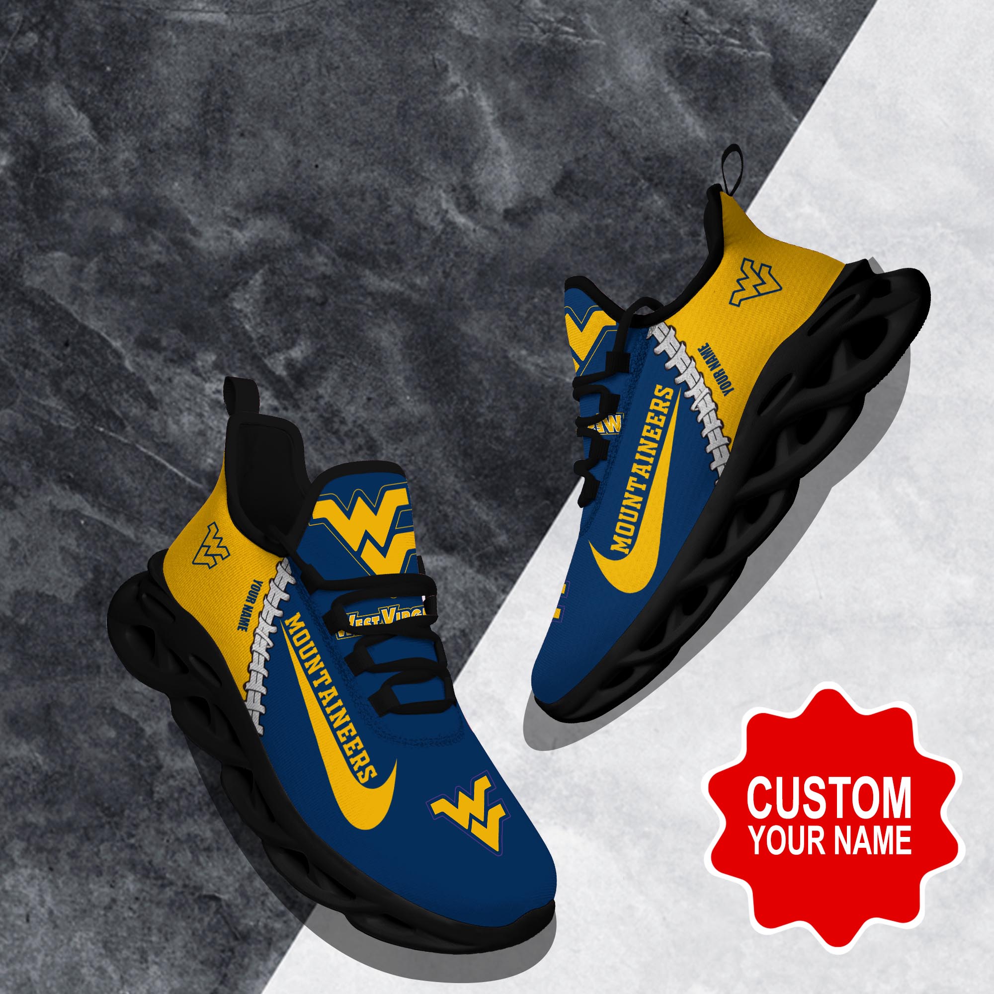 JWFancy West Virginia Mountaineers Max Soul Shoes Sneakers For Men And Women