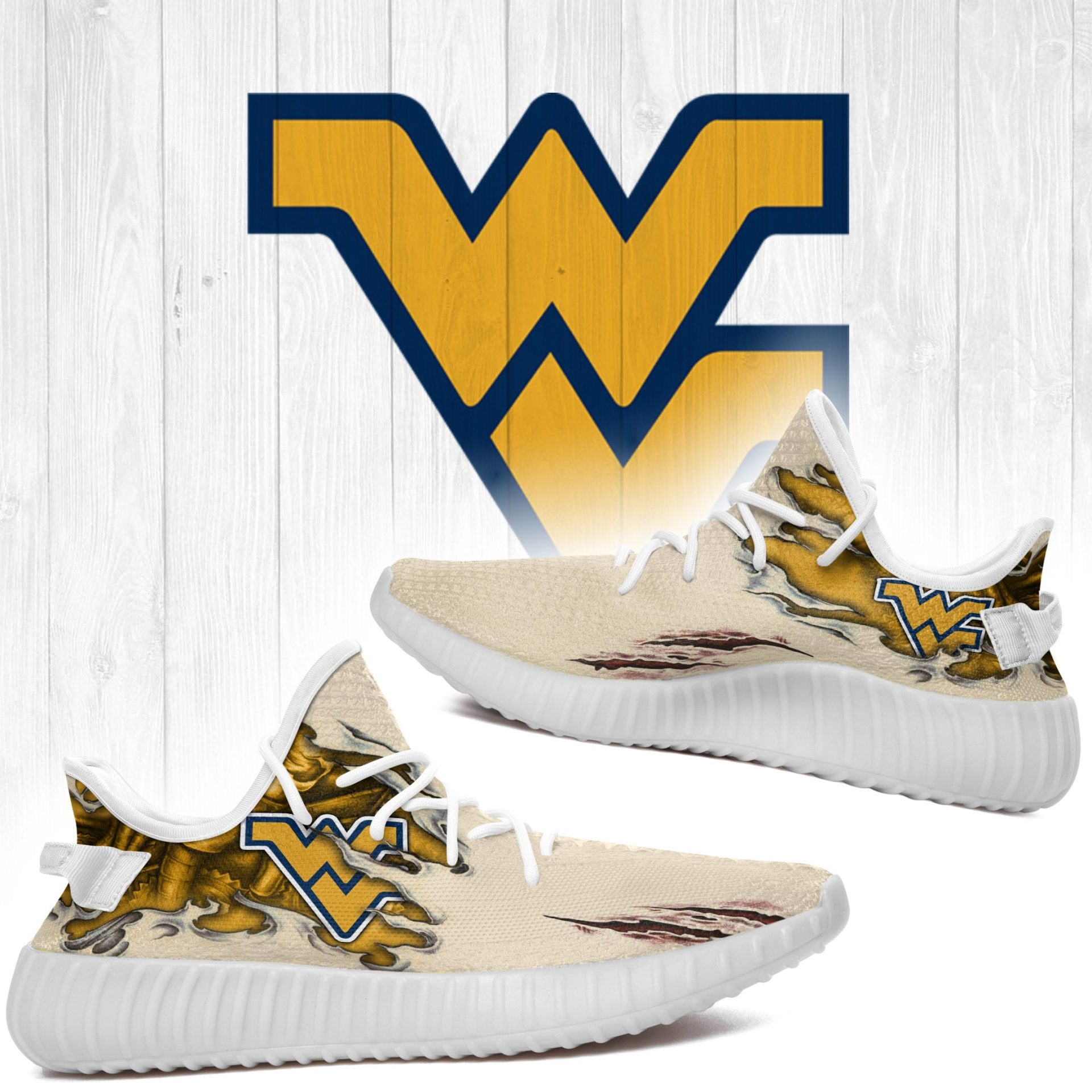 JWFancy West Virginia Mountaineers Yeezy Boost Shoes For Men And Women