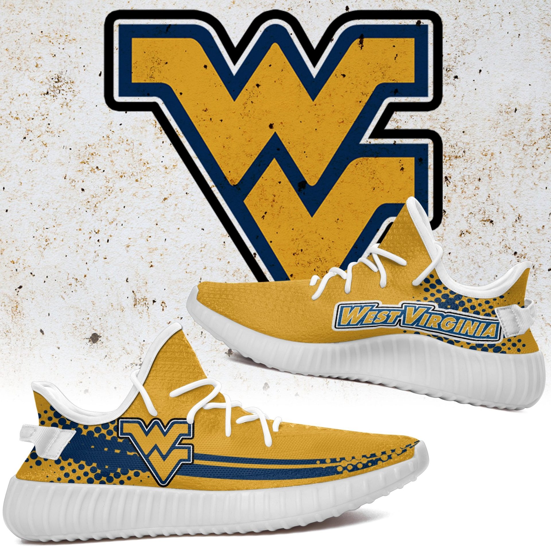 JWFancy West Virginia Mountaineers Yeezy Boost Shoes For Men And Women