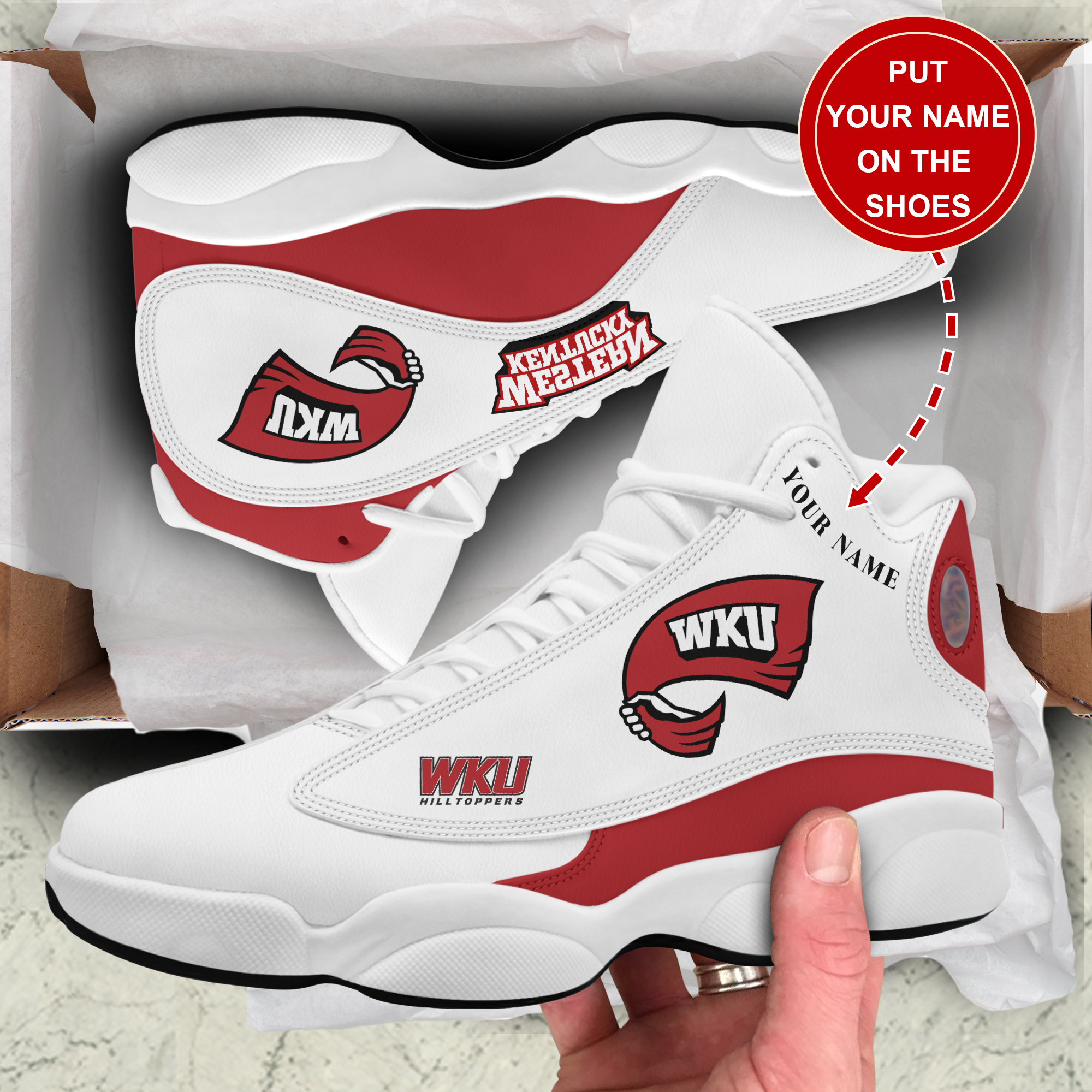 JWFancy Western Kentucky Hilltoppers AJ13 Sneakers Shoes For Men And Women