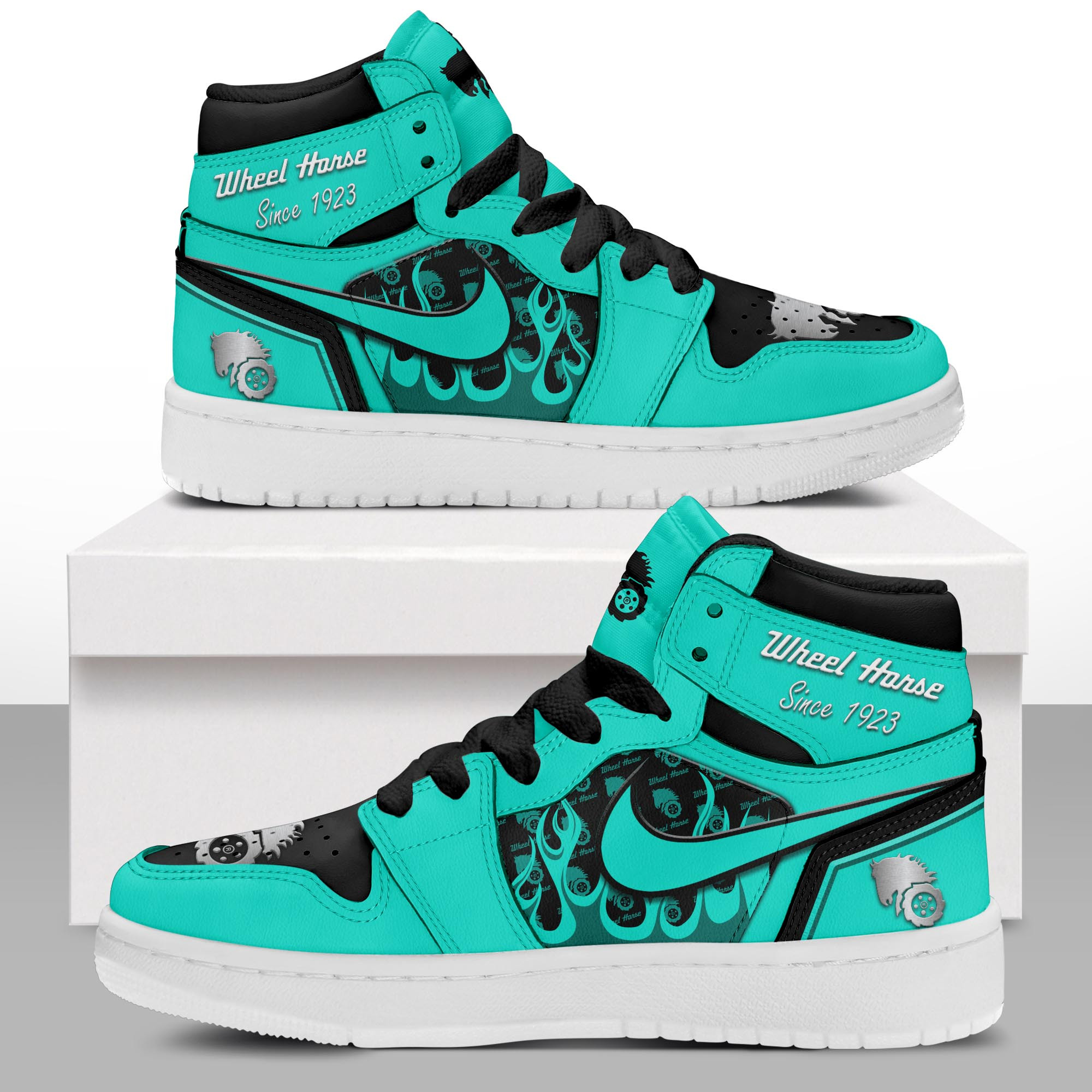 JWFancy Wheel Horse AJ1 High Sneakers Shoes For Men And Women
