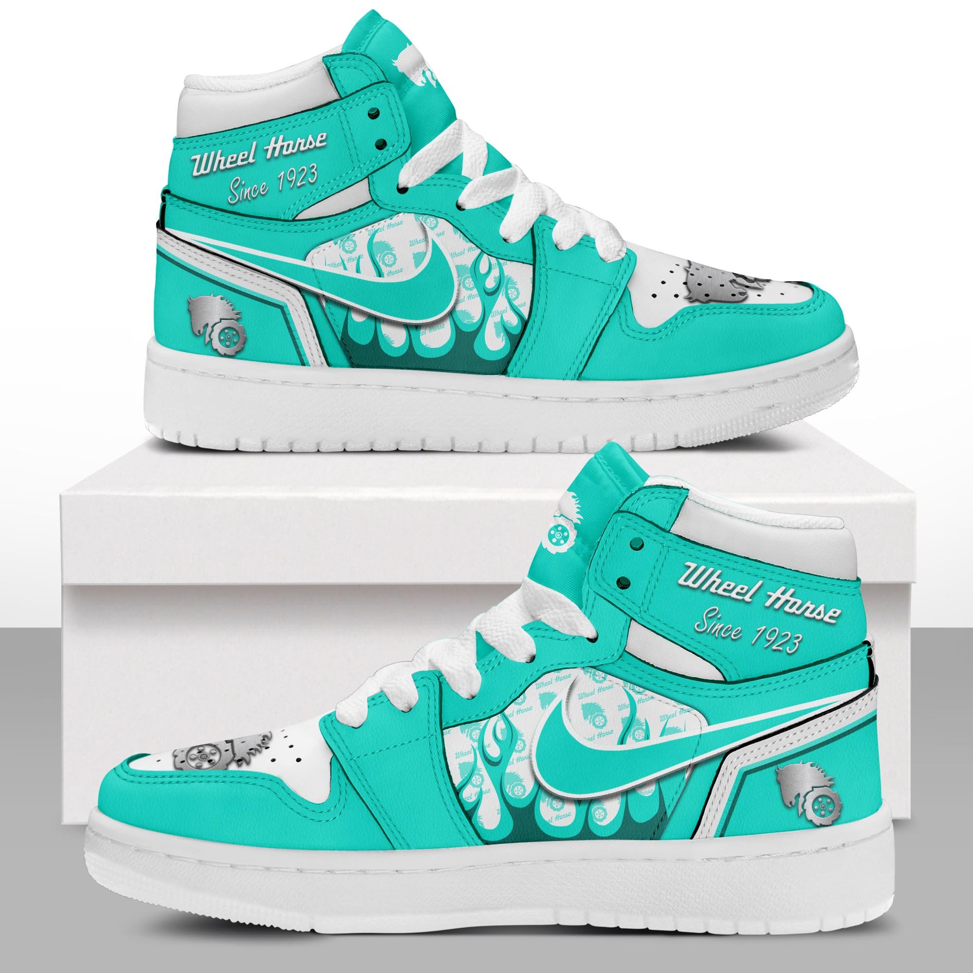 JWFancy Wheel Horse AJ1 High Sneakers Shoes For Men And Women