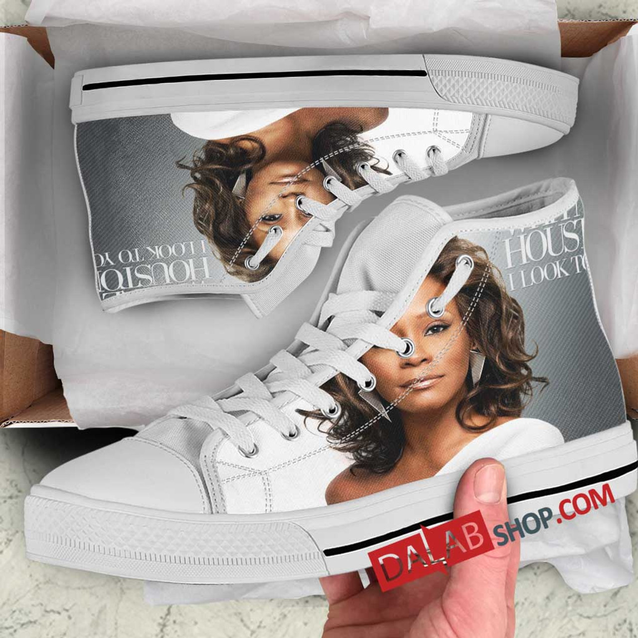 JWFancy Whitney Houston High Top Canvas Sneakers Shoes For Men And Women