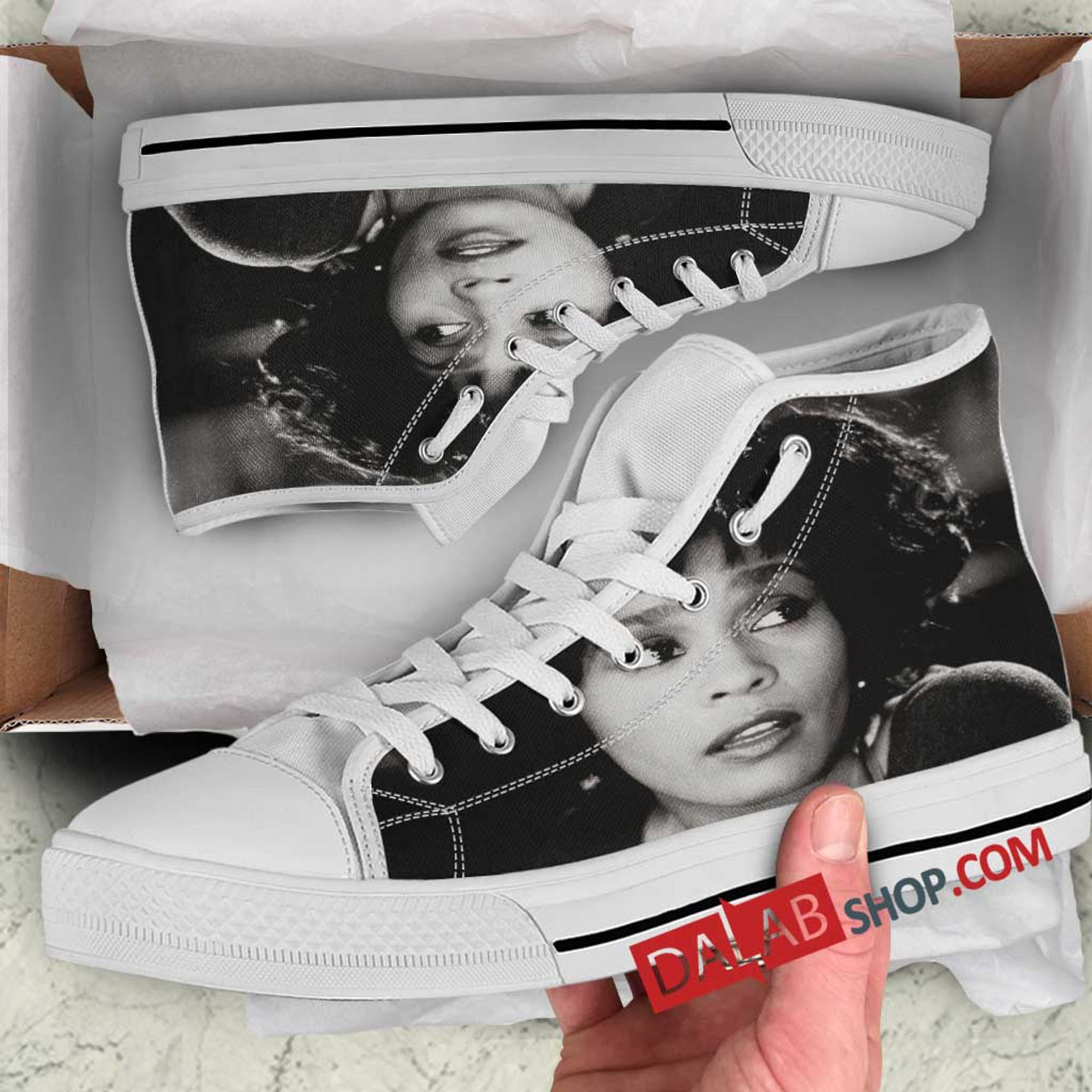 JWFancy Whitney Houston High Top Canvas Sneakers Shoes For Men And Women